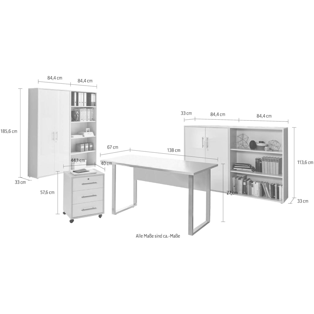 BMG Möbel Büro-Set »Tabor Mini Kombi 1«