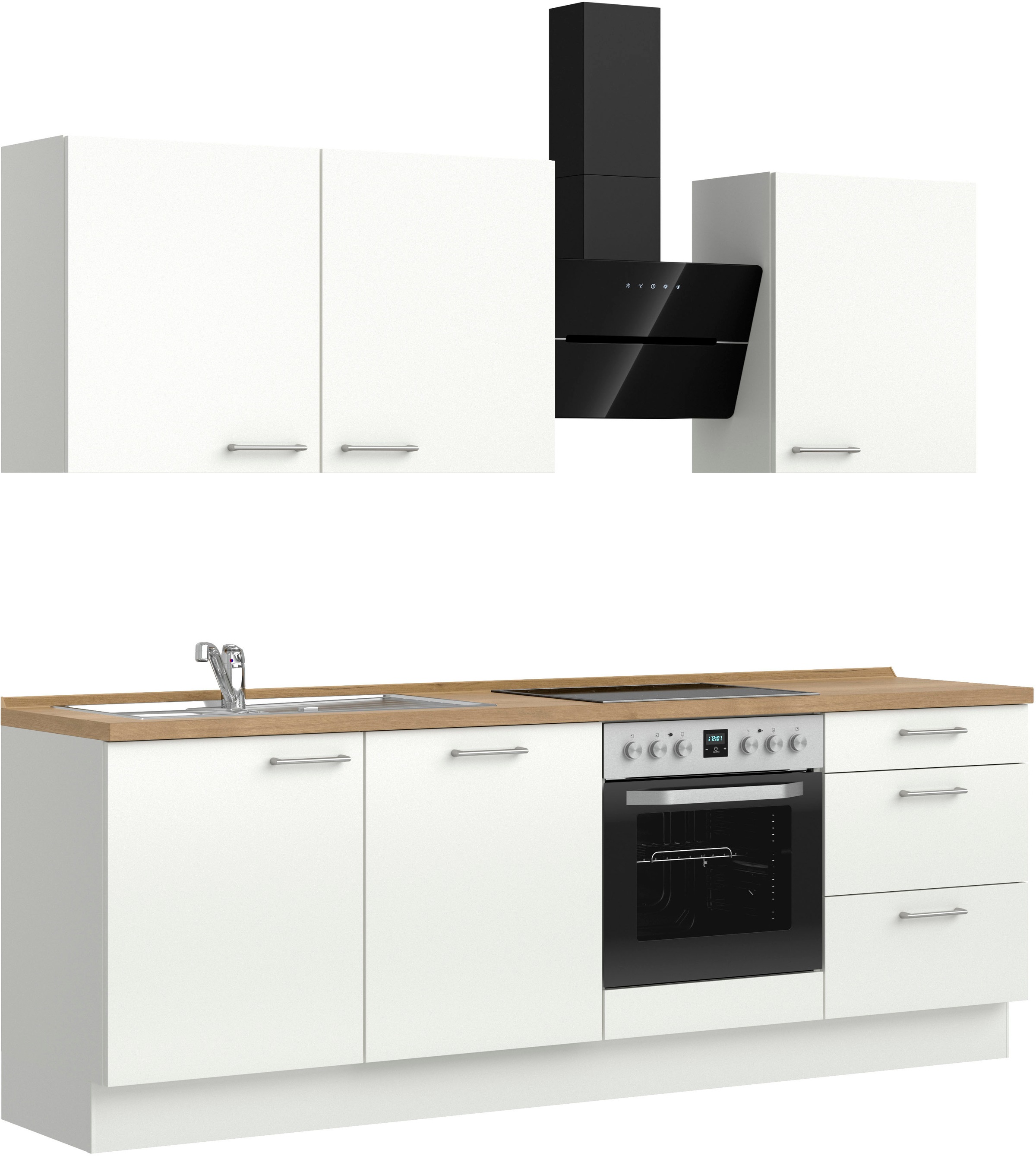 nobilia® Küchenzeile »"Laser II"«, vormontiert, Ausrichtung wählbar, Breite 240 cm, wahlw. mit E-Geräten