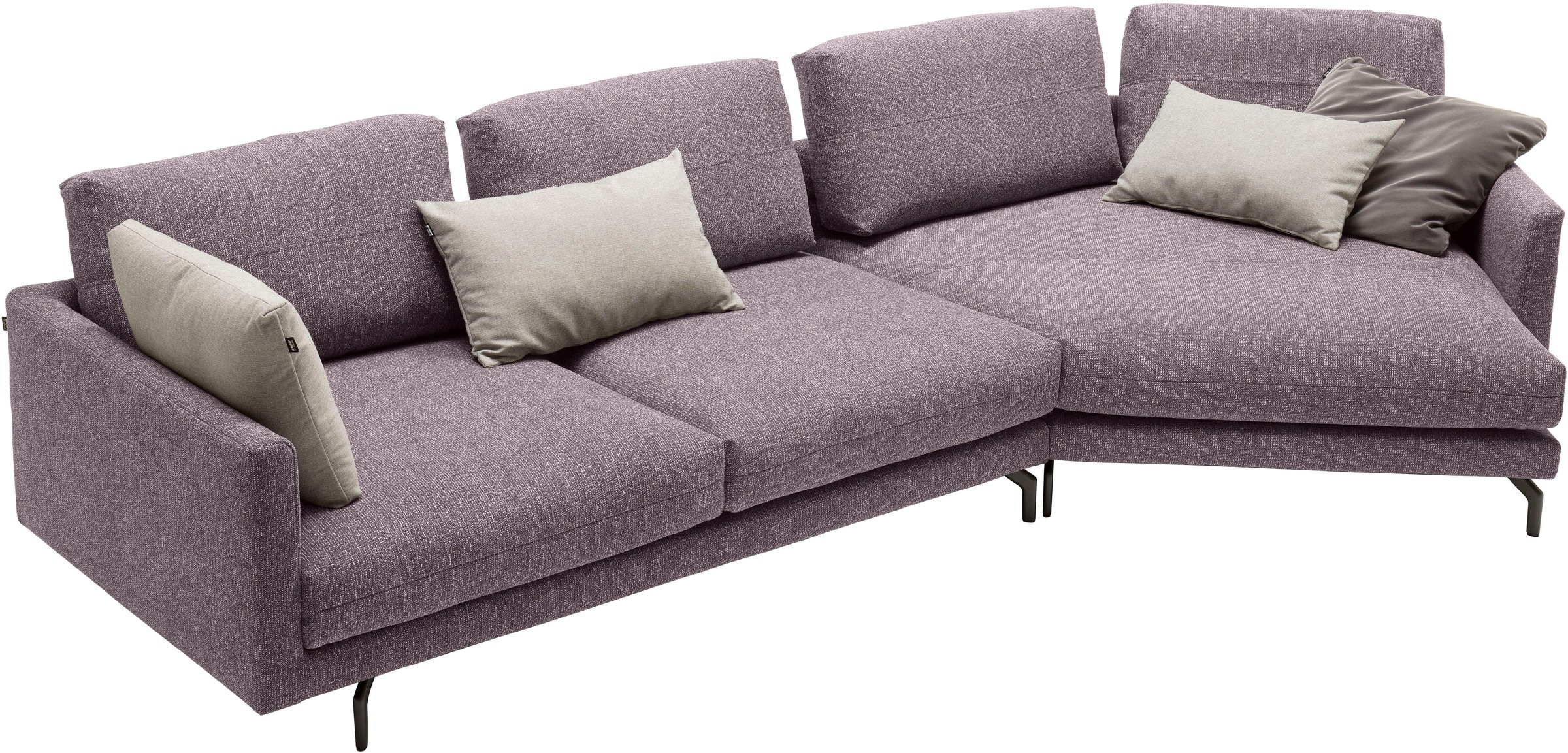 Wohnlandschaft "CR.414 mit Kuschelecke für Wohlfühlkomfort", lila (purpurviolett, steingrau), B:353cm H:91cm T:175cm, CREATION BY ROLF BENZ, Sofas, Wohnlandschaft, Wahlweise aus Leder oder Chenille 6