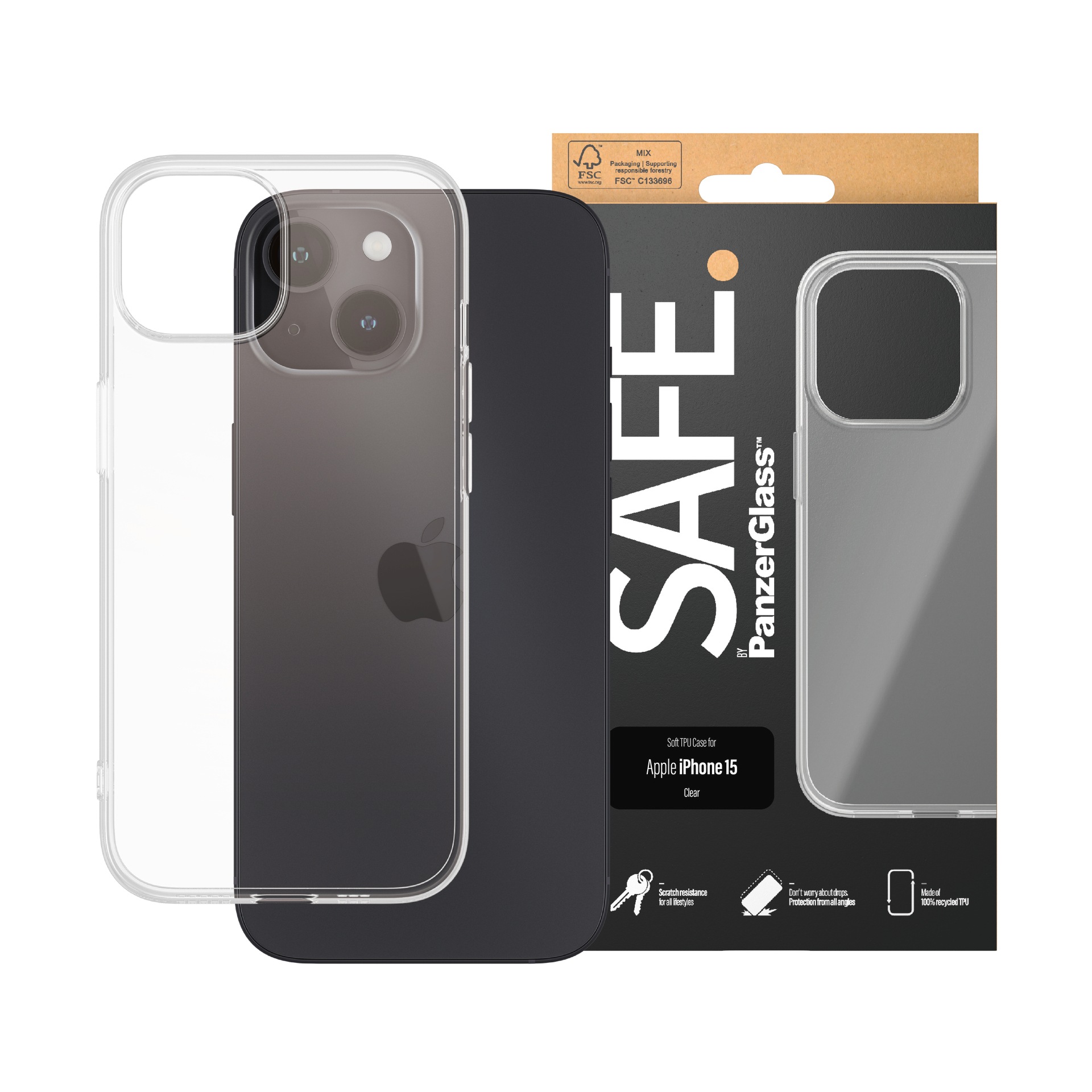 SAFE by PanzerGlass Backcover »TPU Case für iPhone 15«
