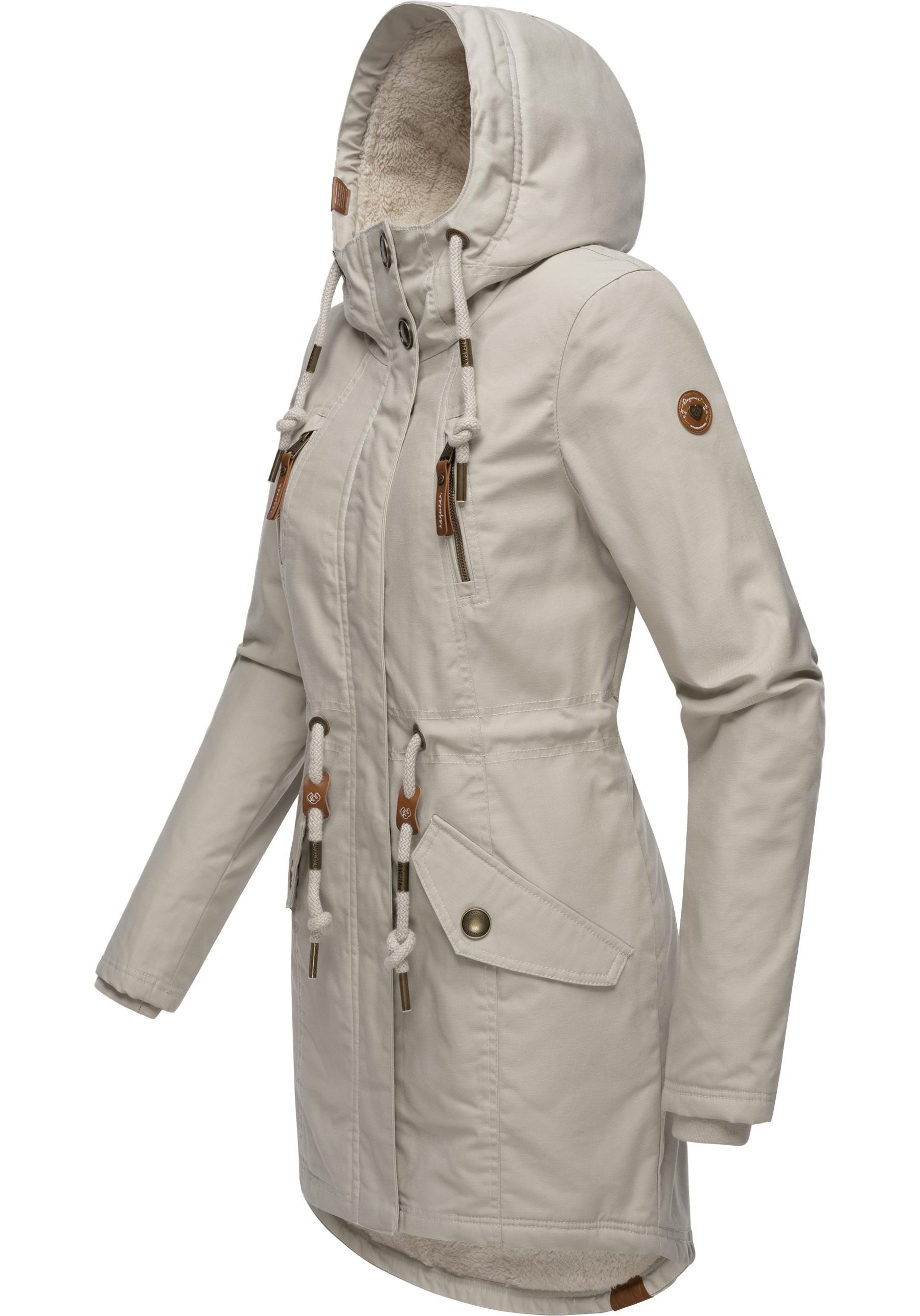 Ragwear Wintermantel »Elsie«, stylischer Winterparka mit Kapuze und Teddyfleece