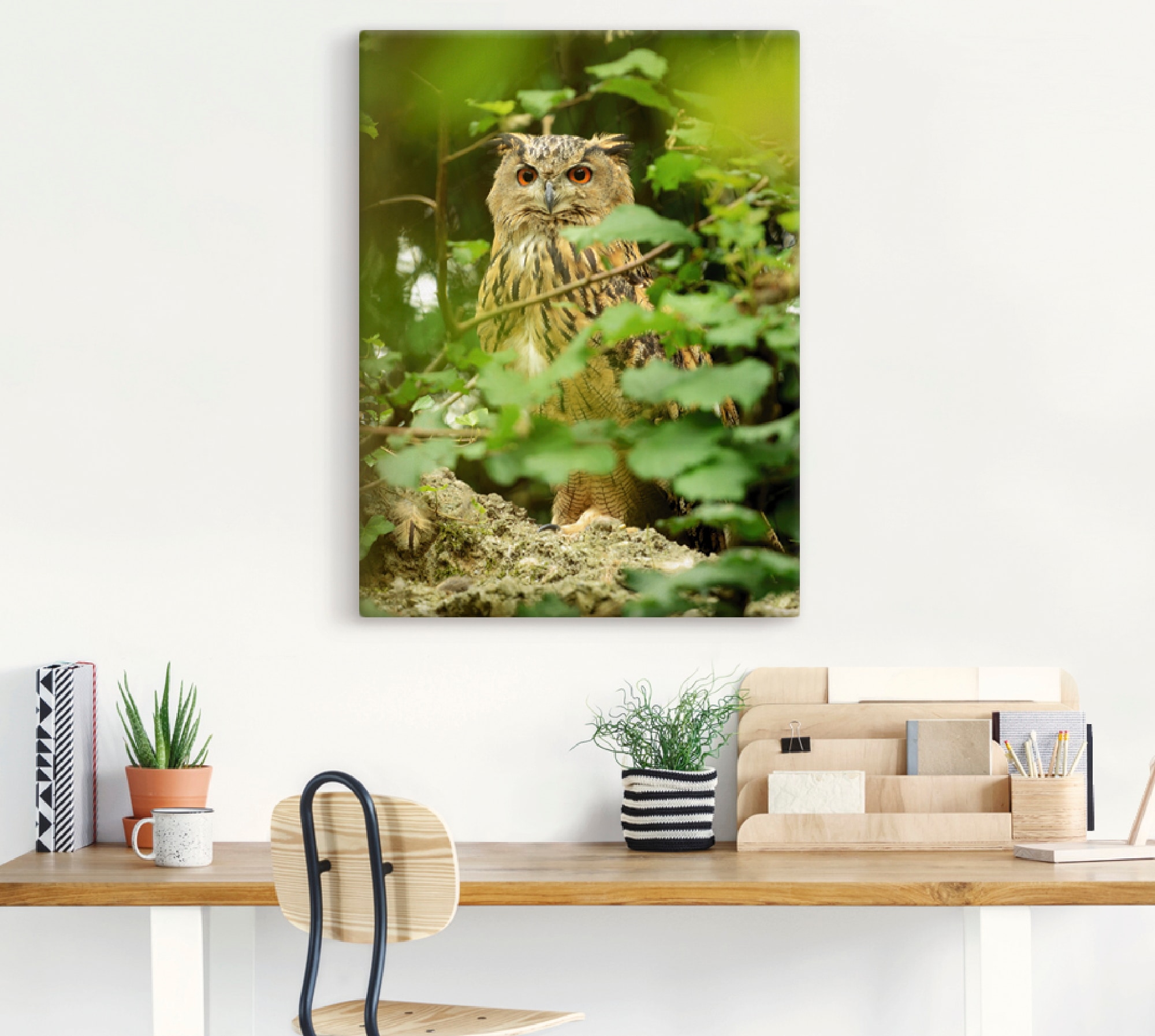 Artland Wandbild »Vogel Uhu«, Vögel, (1 St.), als Leinwandbild, Poster in verschied. Größen