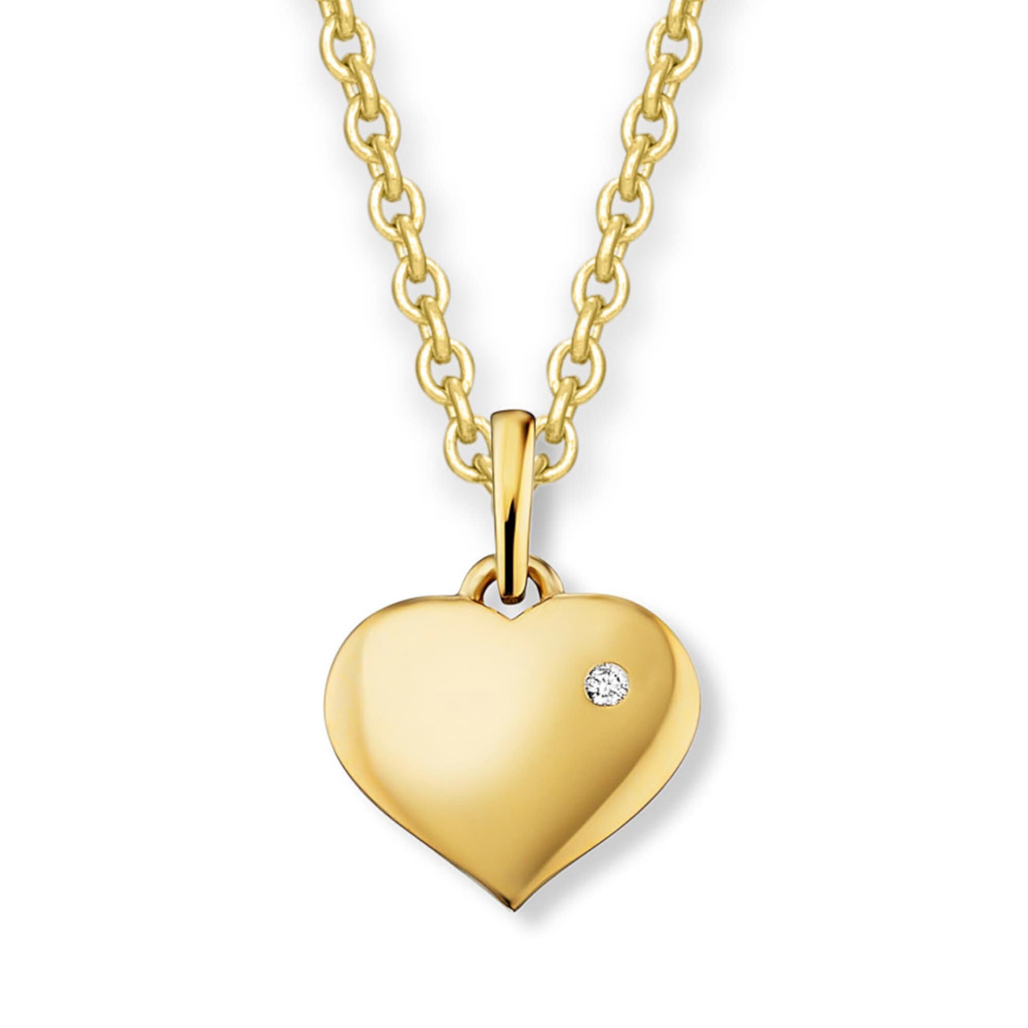 ONE ELEMENT Kette mit Anhänger »0.01 ct Diamant Brillant Herz Anhänger aus  585 Gelbgold«, Damen Schmuckset - Set mit verstellbarer Halskette online  bestellen | BAUR