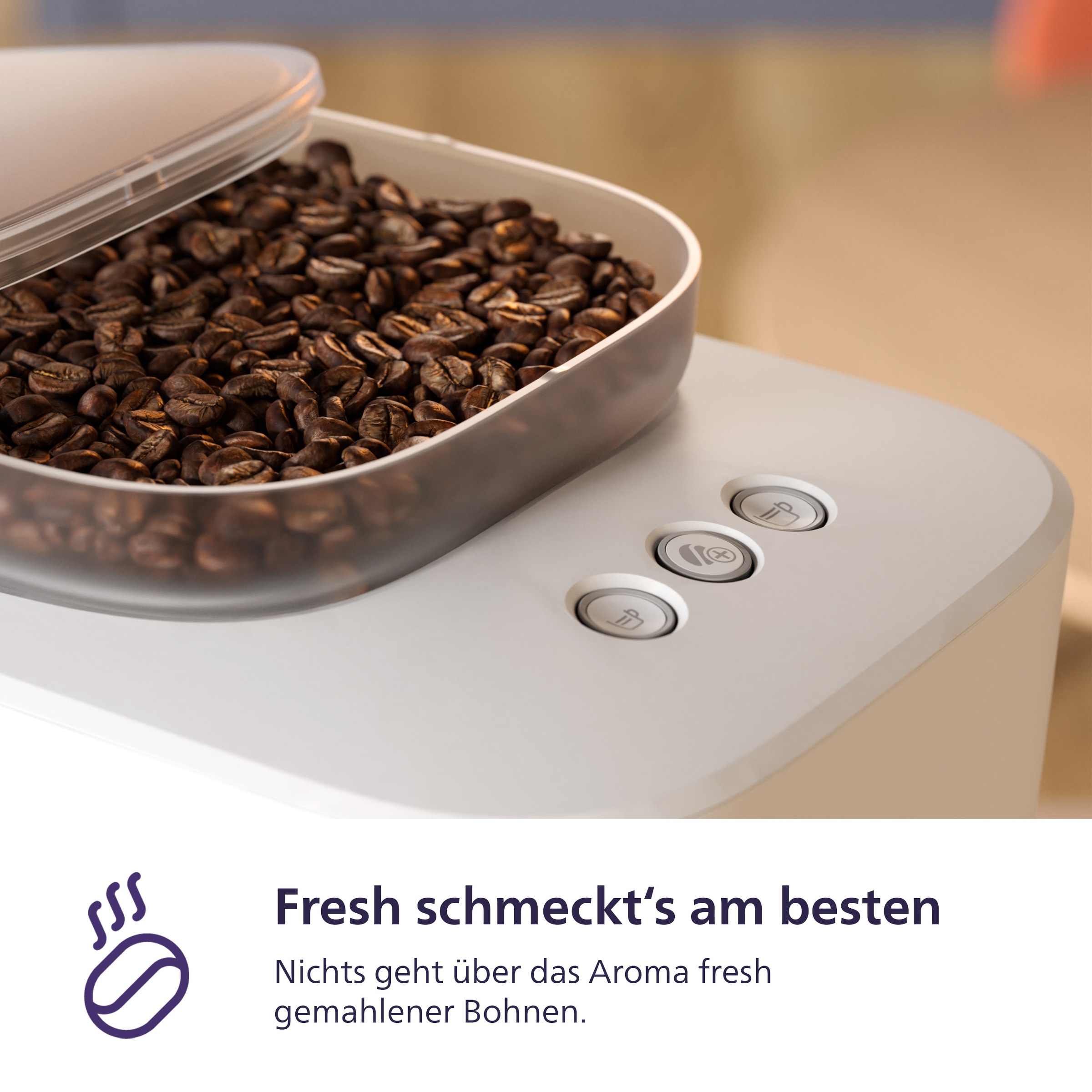 PHILIPS baristina Espressomaschine »BAR302/20 mit Mahlwerk für ganze Bohnen«, 16 bar Pumpendruck, Naturweiß/Eschenholz