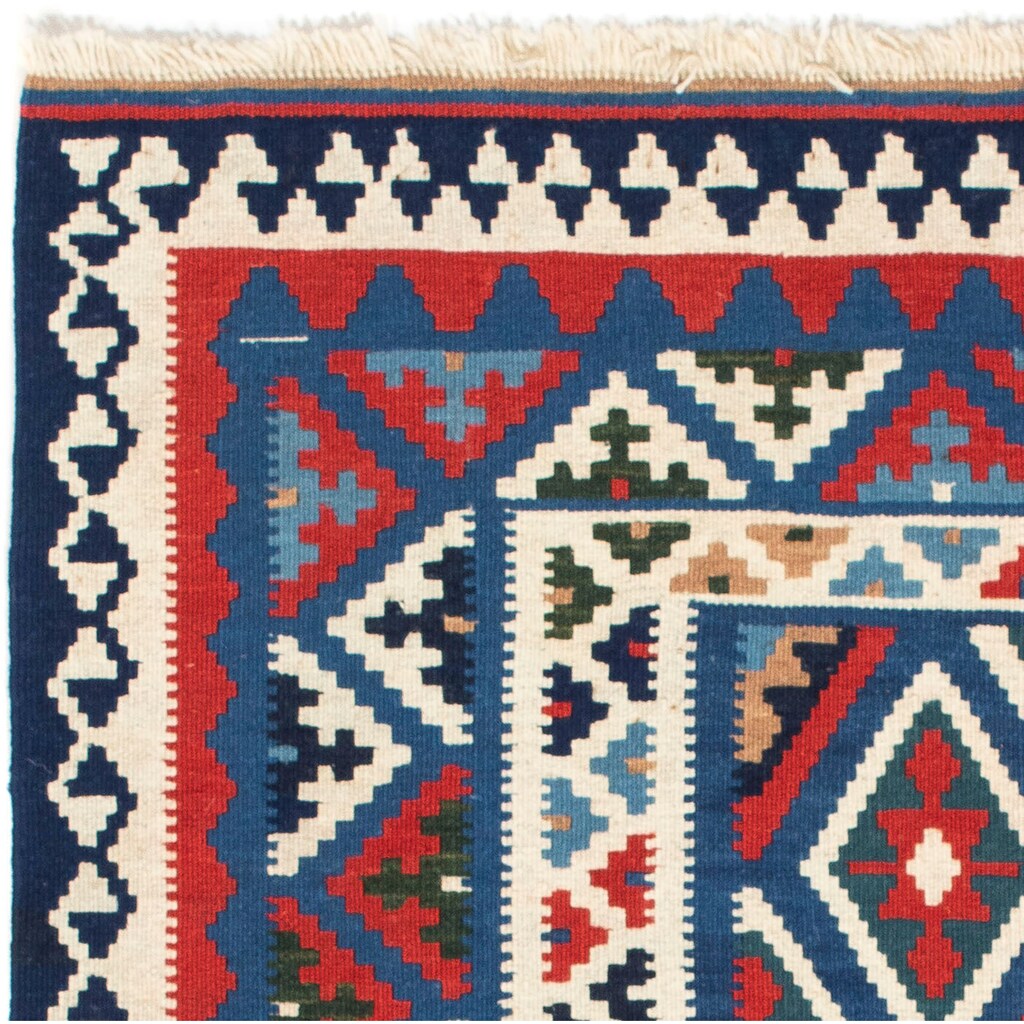 morgenland Wollteppich »Kelim - Oriental quadratisch - 104 x 98 cm - dunkelblau«, quadratisch