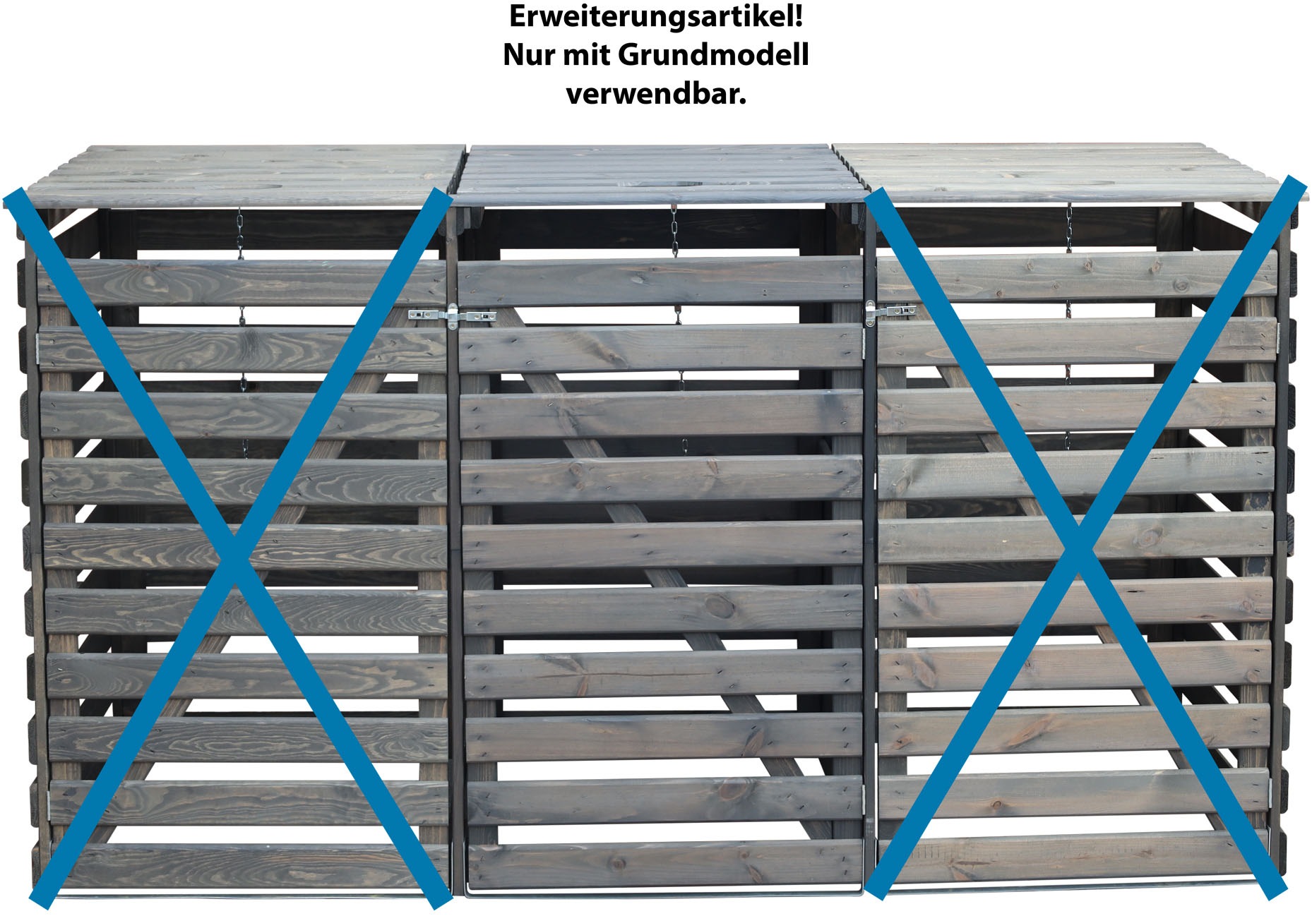 promadino Mülltonnenbox »Vario III«, für 2 Tonnen, robust aus ökologisch, zertifiziertem Kiefernholz