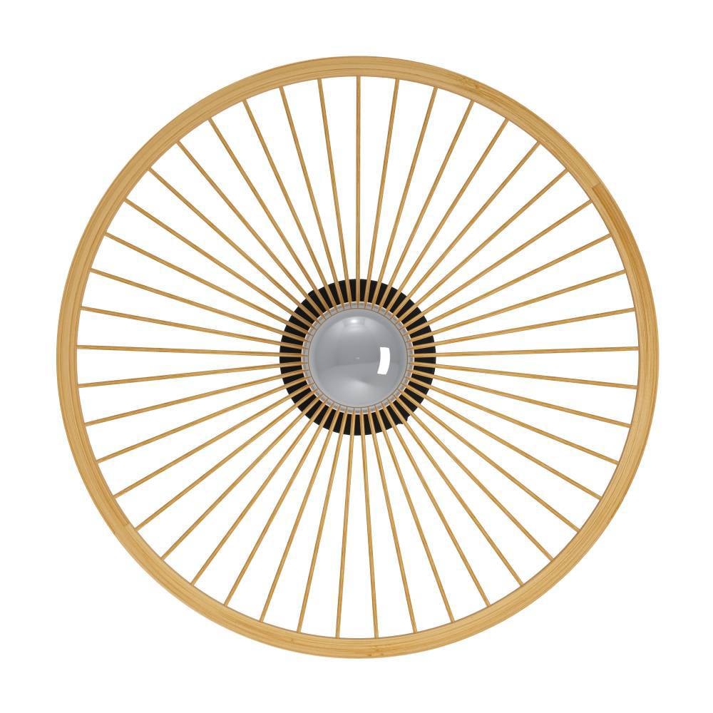 EGLO Deckenleuchte »LEOMINSTER«, 1 flammig, Leuchtmittel E27 | ohne Leuchtmittel, Deckenleuchte, Wohnzimmerlampe, Metall in Schwarz und Bambus, Ø 45 cm