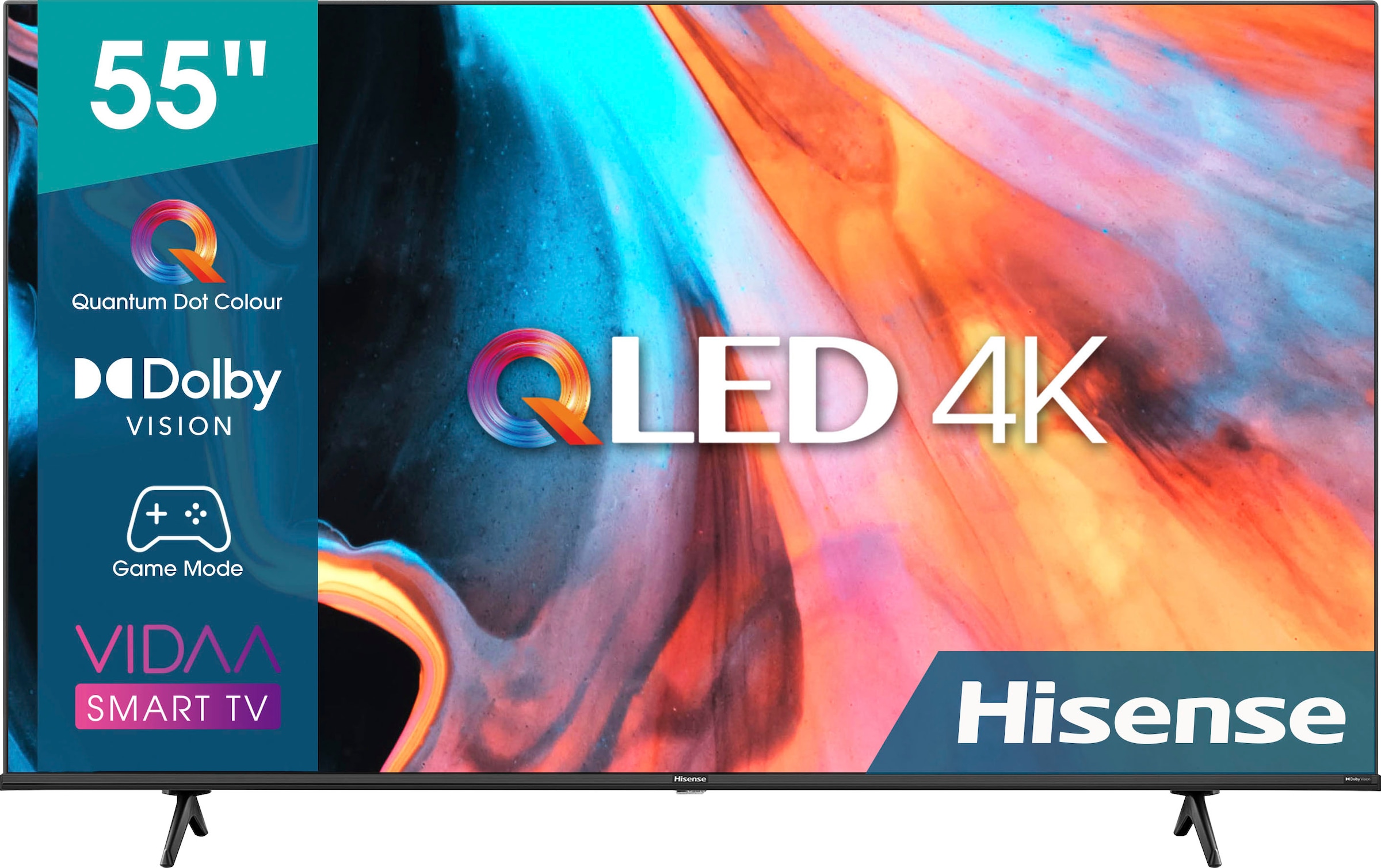 | Hisense HDR10+ HLG, HD, QLED-Fernseher Ultra Zoll, HDR10, Built-in, Voice VIDAA 60Hz »55E77HQ«, decoding, 4K 139 Smart-TV, Alexa Panel, cm/55 BAUR