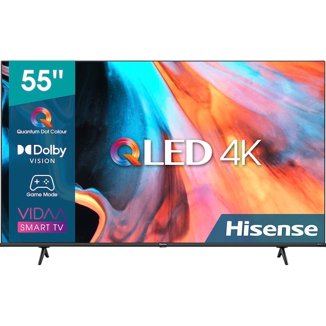 Hisense QLED-Fernseher »55E77HQ«, 139 cm/55 Zoll, 4K Ultra HD, Smart-TV,  HDR10, HDR10+ decoding, HLG, 60Hz Panel, Alexa Built-in, VIDAA Voice | BAUR