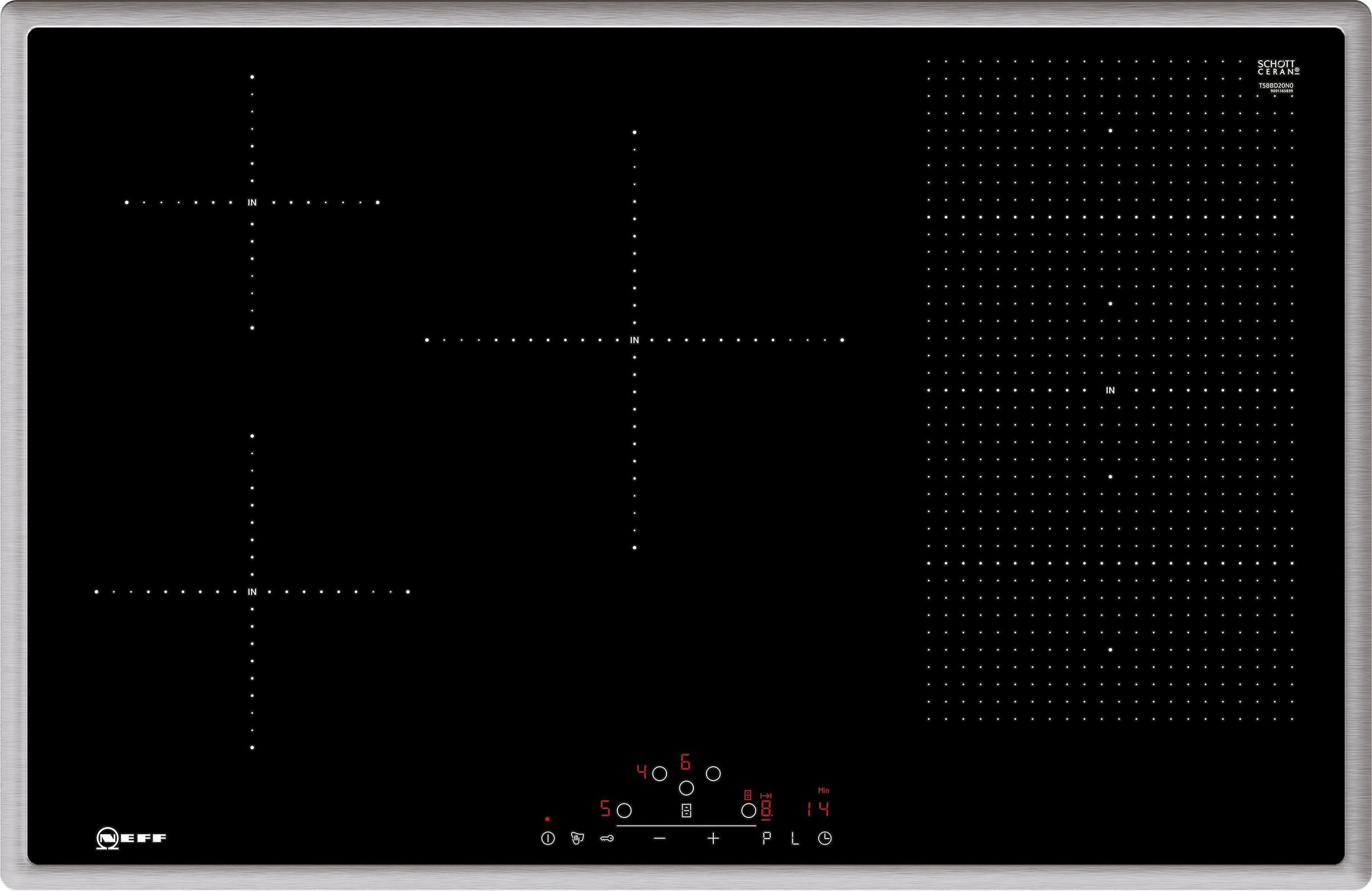 NEFF Flex-Induktions-Kochfeld von SCHOTT CERAN® »T58BD20N0«, T58BD20N0, mit einfacher Touch Control Bedienung