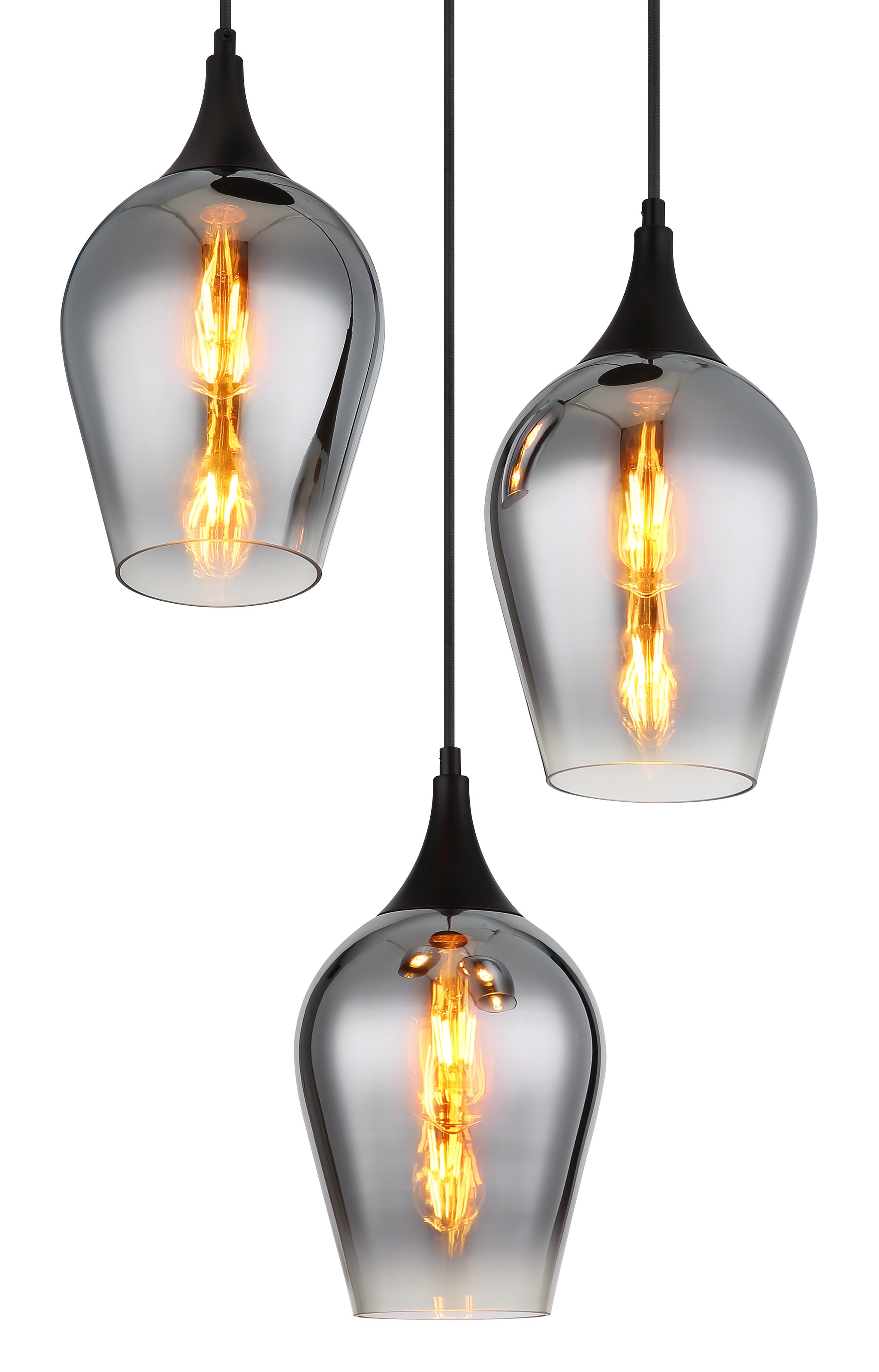 GLOBO LIGHTING Hängeleuchte »LAVUS«, Leuchtmittel E27 | ohne Leuchtmittel, Hängelampe/Pendelleuchte/Glas rauchfarben/Höhe kürzbar/Esstisch