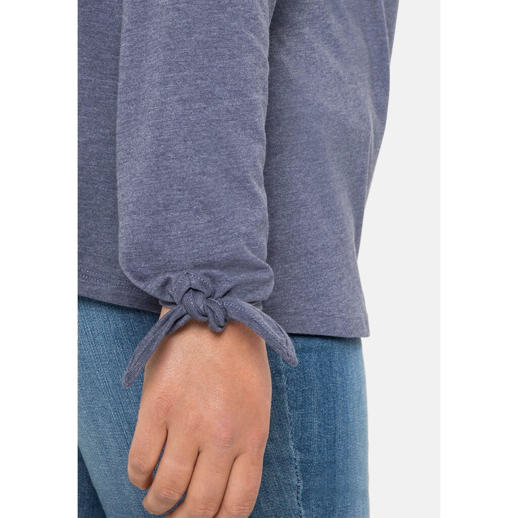 Sheego Langarmshirt »Große Größen« mit Knotendetail am Ärmelsaum