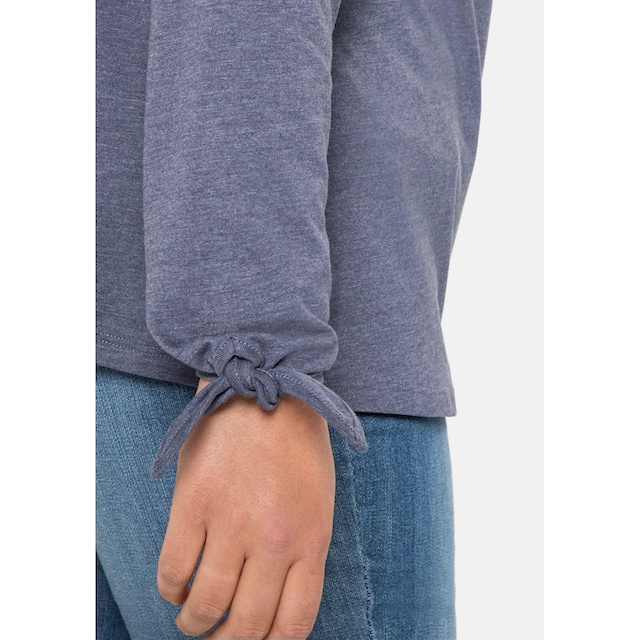 Sheego Langarmshirt »Große Größen«, mit Knotendetail am Ärmelsaum für  bestellen | BAUR