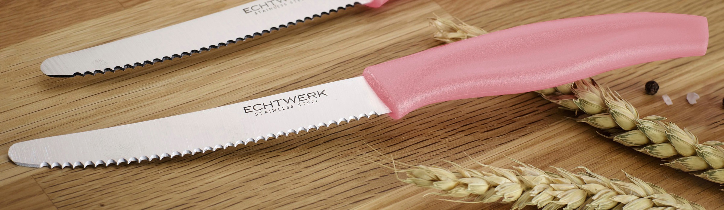 ECHTWERK Besteck-Set »(Brötchenmesser)«, (Set, 2 tlg.), Wellenschliff, ergonomischer Griff aus Kunststoff