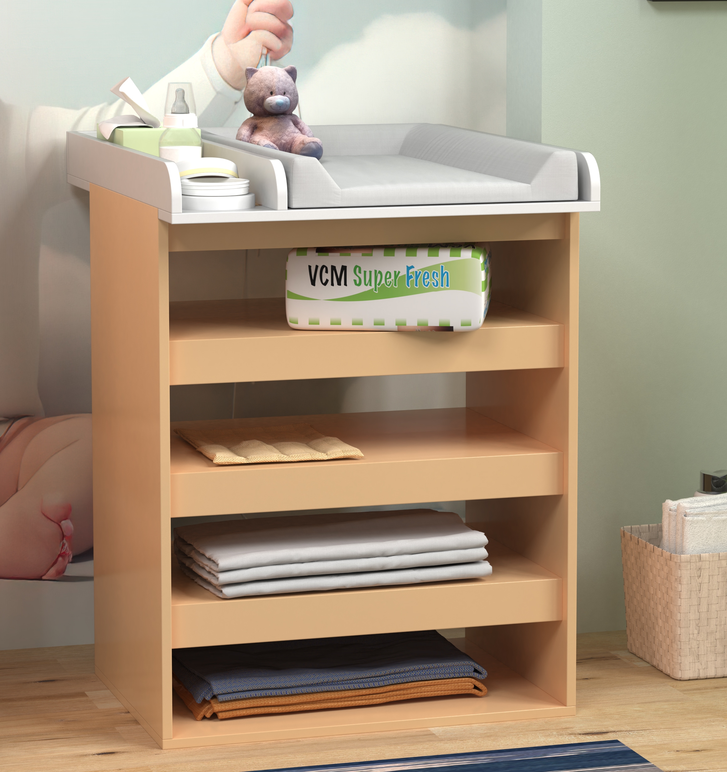 VCM Unterschrank »Wickelaufsatz Wickeltisch Wickelauflage Malira M« VCM Malira, 1 Stk. tlg.