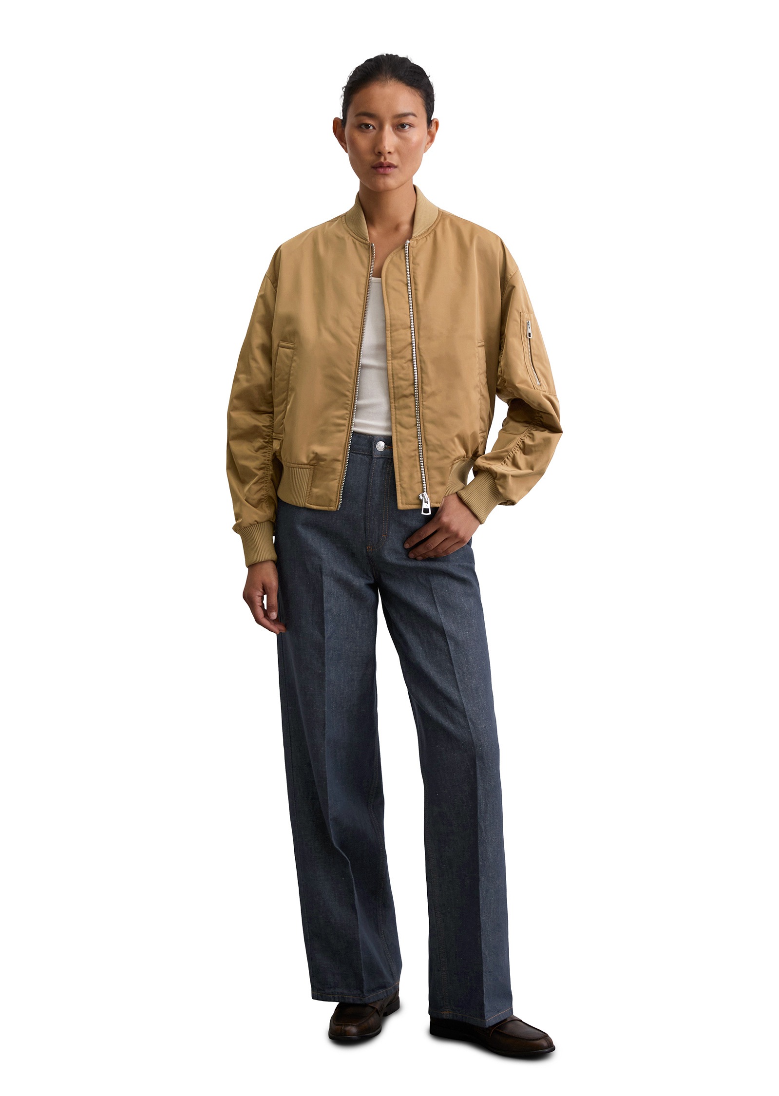 Marc O'Polo Outdoorjacke »aus recyceltem Shiny-Polyester-Twill«, ohne Kapuze