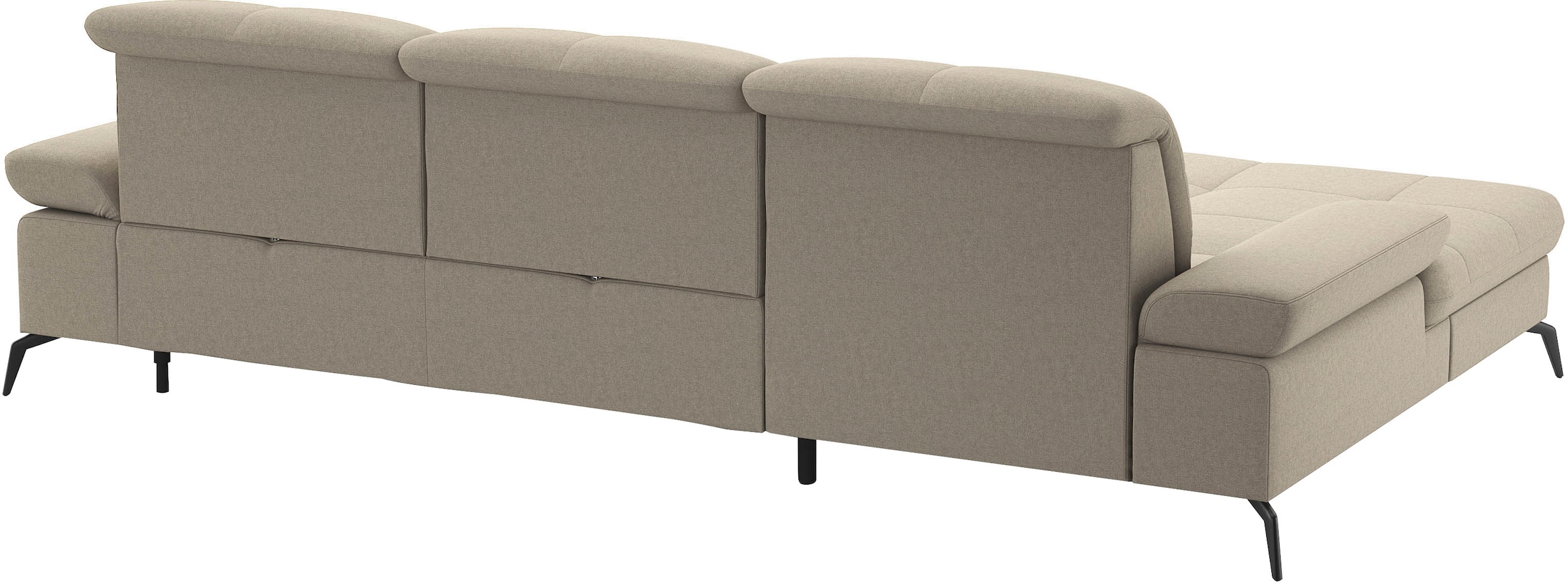 sit&more Ecksofa »Amica, L-Form, inkl. Sitztiefenverstellung & Armteilverstellung«, wahlweise mit Bettfunktion, Bettkasten und Kopfteilverstellung