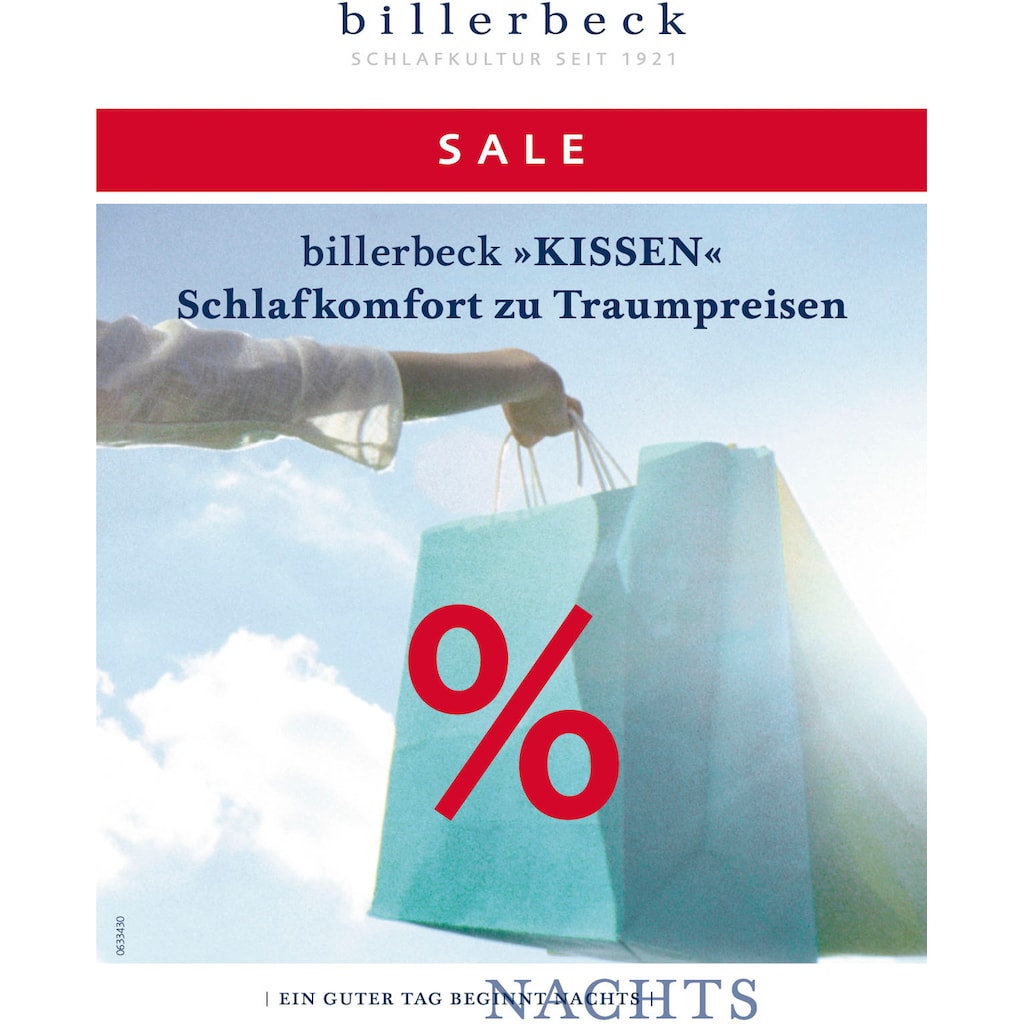 billerbeck Microfaserkissen »Liliane, Kissen ist Allergiker freundlich (Hausstauballergiker)«, Füllung: FLOCKIS-Faserbällchen, Bezug: 100% Baumwolle, (1 St.)