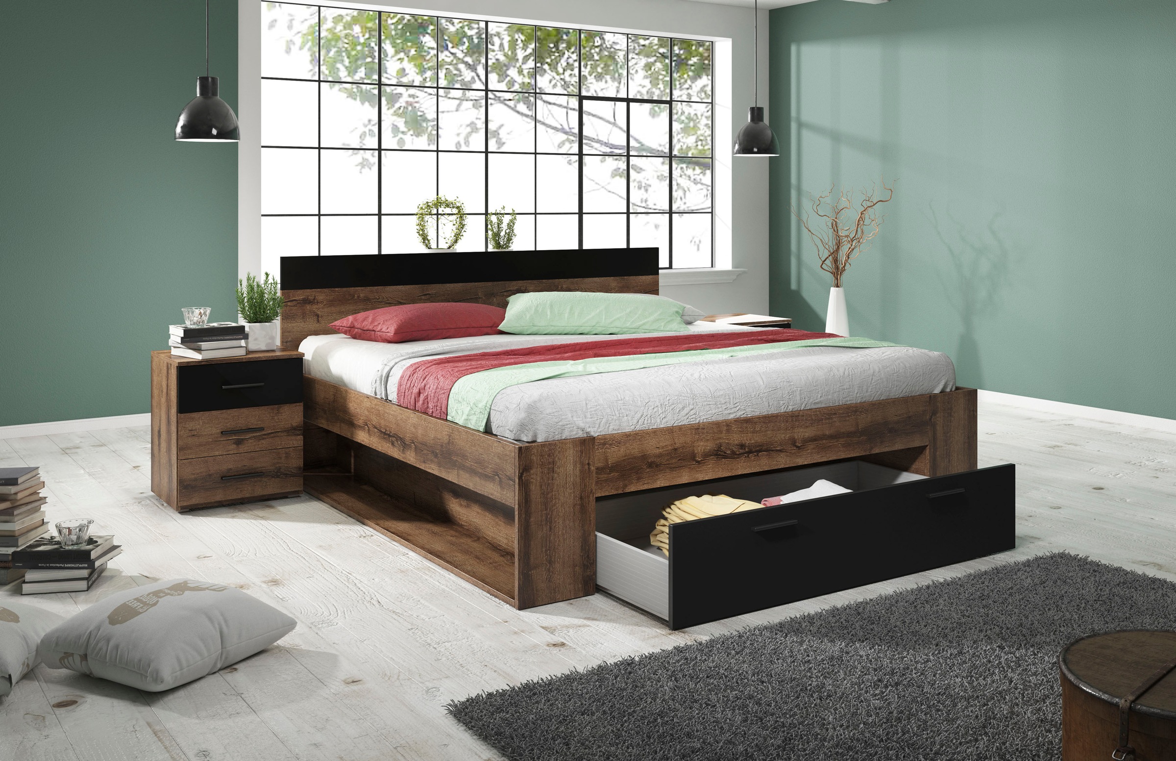 Home affaire Nachtkommode "Beta Breite 46 cm, moderner Nachtschrank", Nacht günstig online kaufen