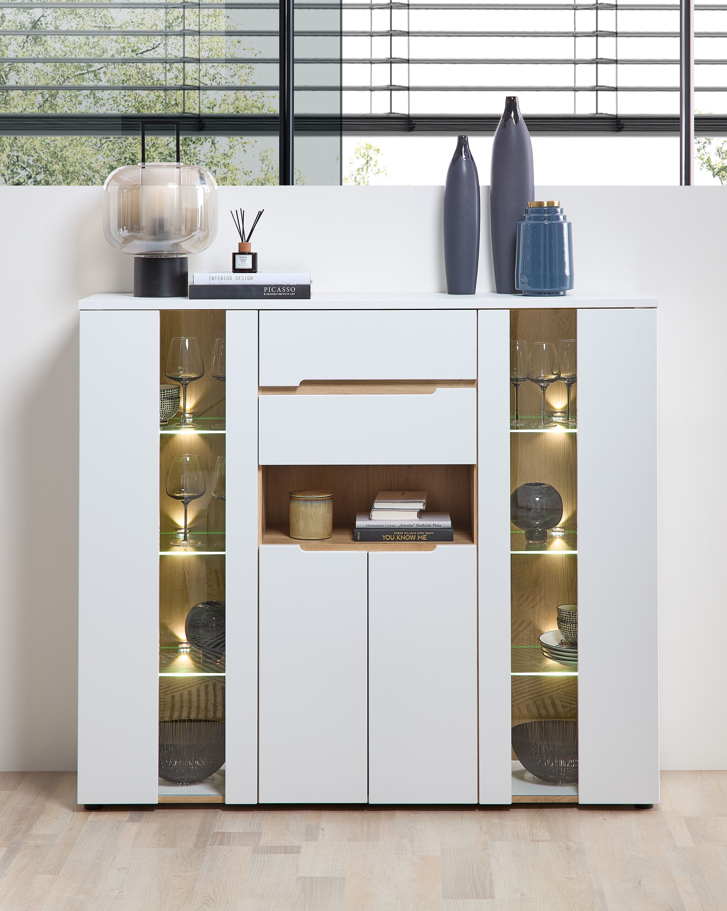 Innostyle Highboard "Memphis Highboard, 145x127x38cm (B/H/T)", (1 St.), 4 t günstig online kaufen