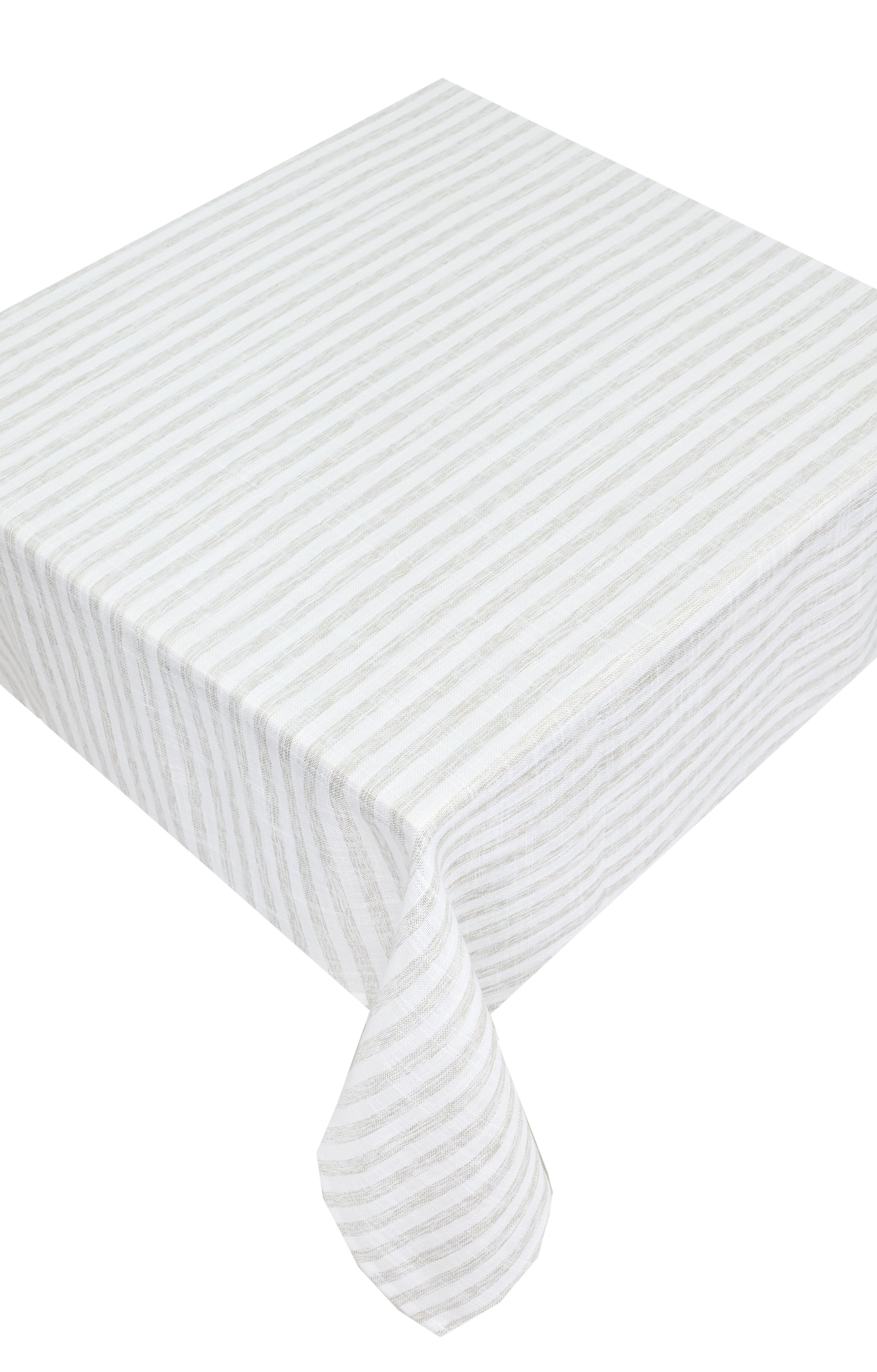 OTTO home Tischdecke "Marric" halbtransparente Tischdecke, Leinenoptik mit Streifen