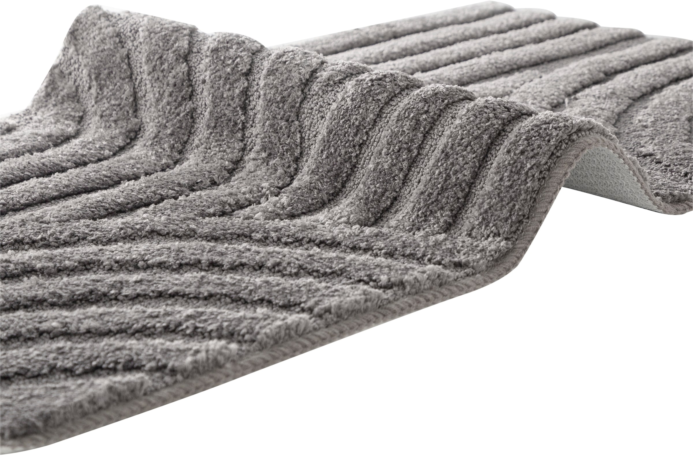 my home Badematte »Regona Scandi, Badvorleger, Badezimmer Teppich, Duschvorleger«, strapazierfähig, Badteppich, Uni Farben, Hoch-Tief-Effekt, modernes Muster