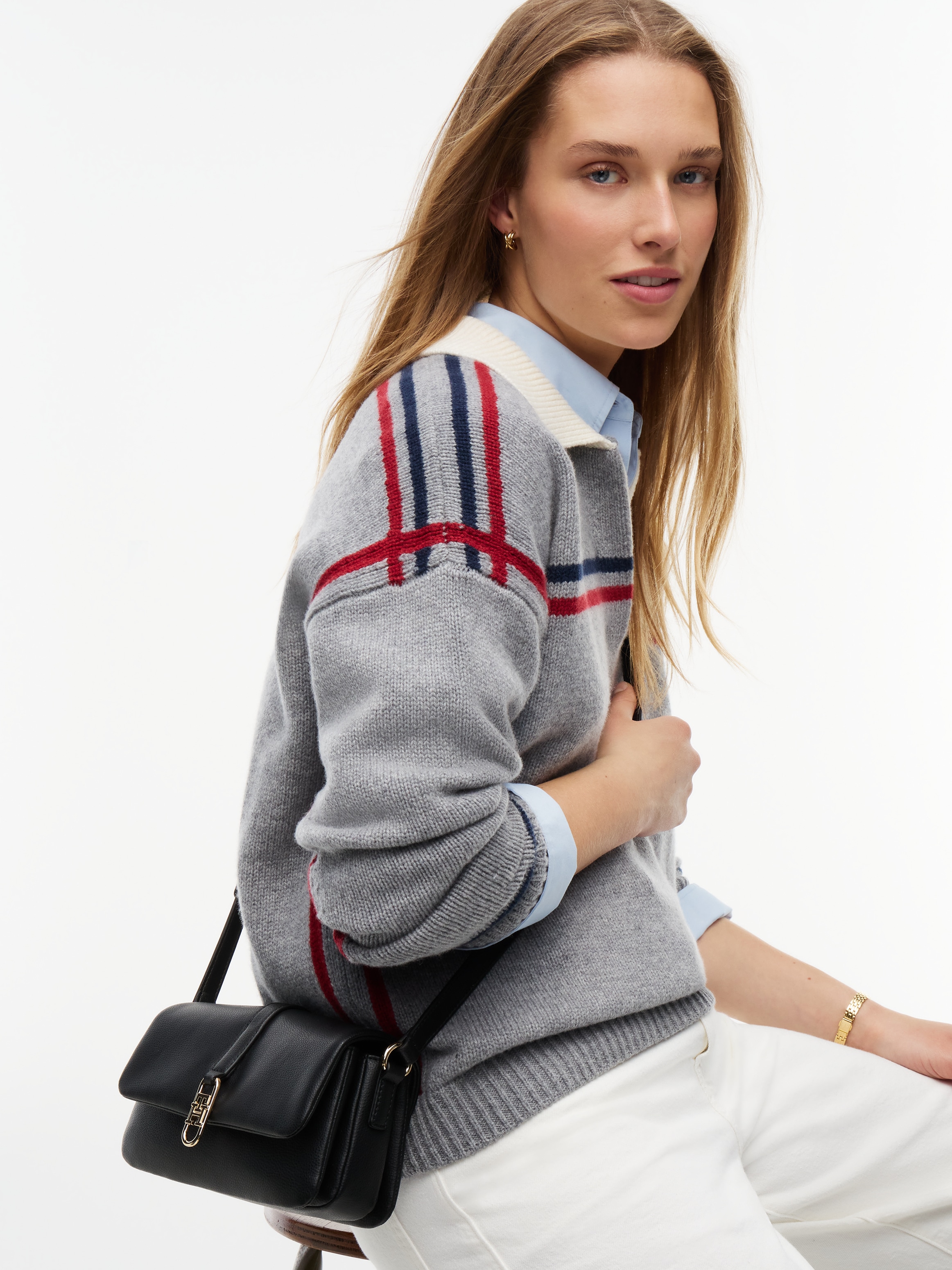 Tommy Hilfiger »TH LIBRE MINI CROSSOVER« Damen Umhängetasche, Schultertasche mit TH-Schmuckverschluss