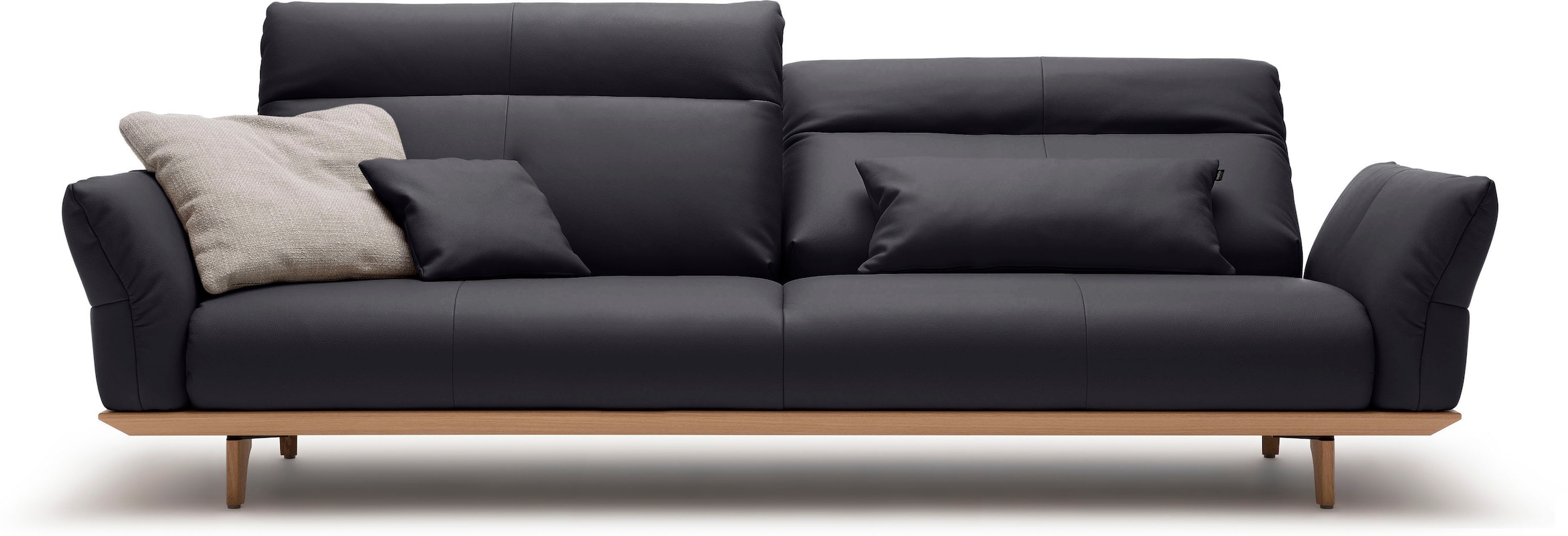 Creation BY ROLF BENZ 4-Sitzer "CR.460 Designsofa, erstklassiger Sitzkomfort, verst. Rückenlehne" Sockel in Eiche, Füße Eiche natur, Breite 248 cm