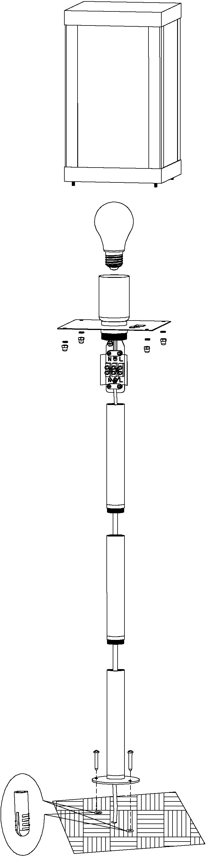 EGLO Außen-Stehlampe »ALAMONTE 1«, E27, schwarz / L15 x H101,5 x B15 cm / exkl. 1 x E27 (je max. 60W) - IP44 spritzwassergeschützt - Leuchte - Garten - Eingangsbereich - Vintage - Retro - Rustikal - Stehlampe für Außenbereich - witterungsbeständig