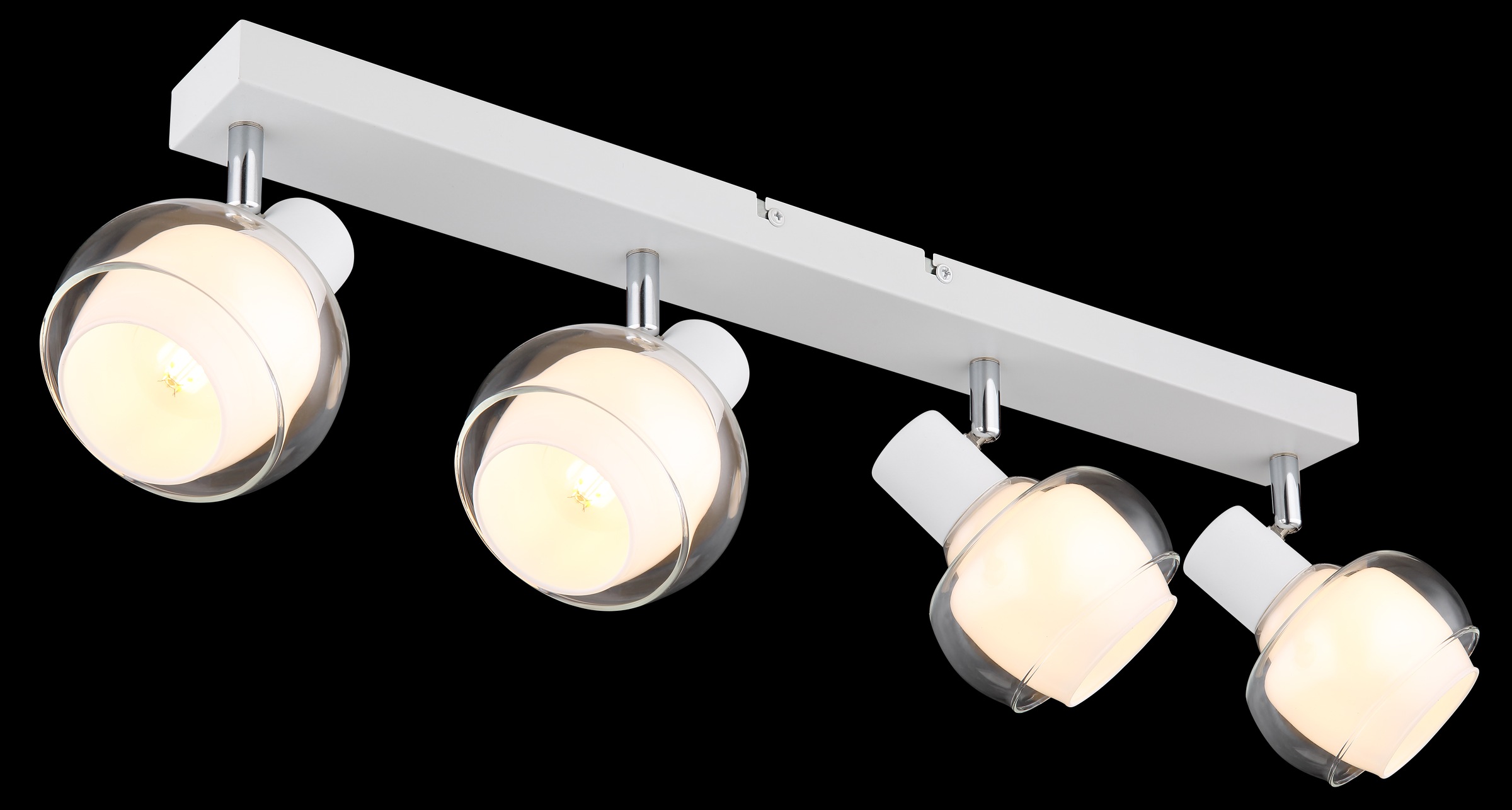 GLOBO LIGHTING Deckenstrahler »TOKKI«, Leuchtmittel E14 | ohne Leuchtmittel, Deckenspot/weiß/Glas klar/Glas opal/Flur/Wohnzimmer