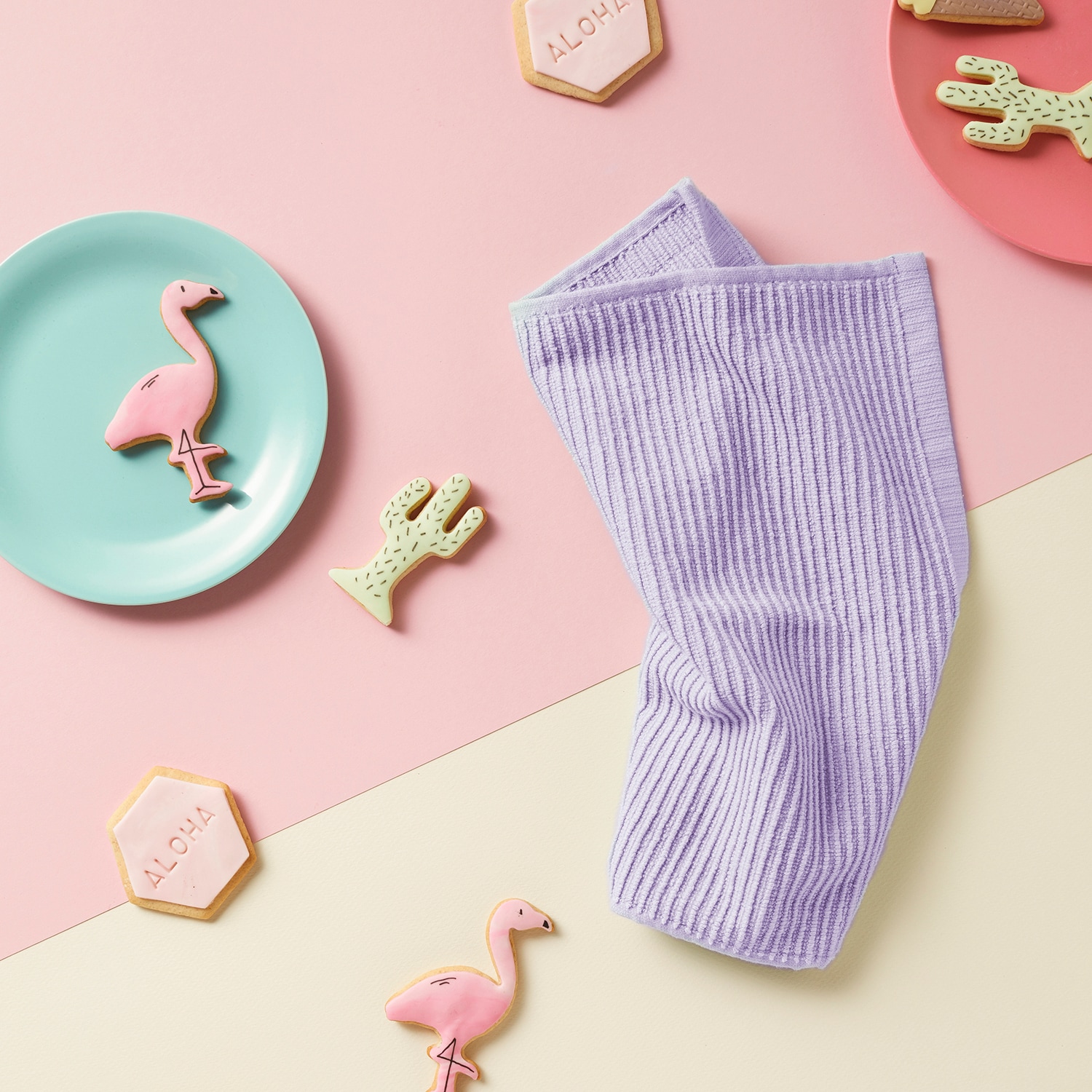 DDDDD Spültuch »DDDDD Basic Geschirrtuch Pastell (4er-Pack)« schnell trocknend, 100% Baumwolle,