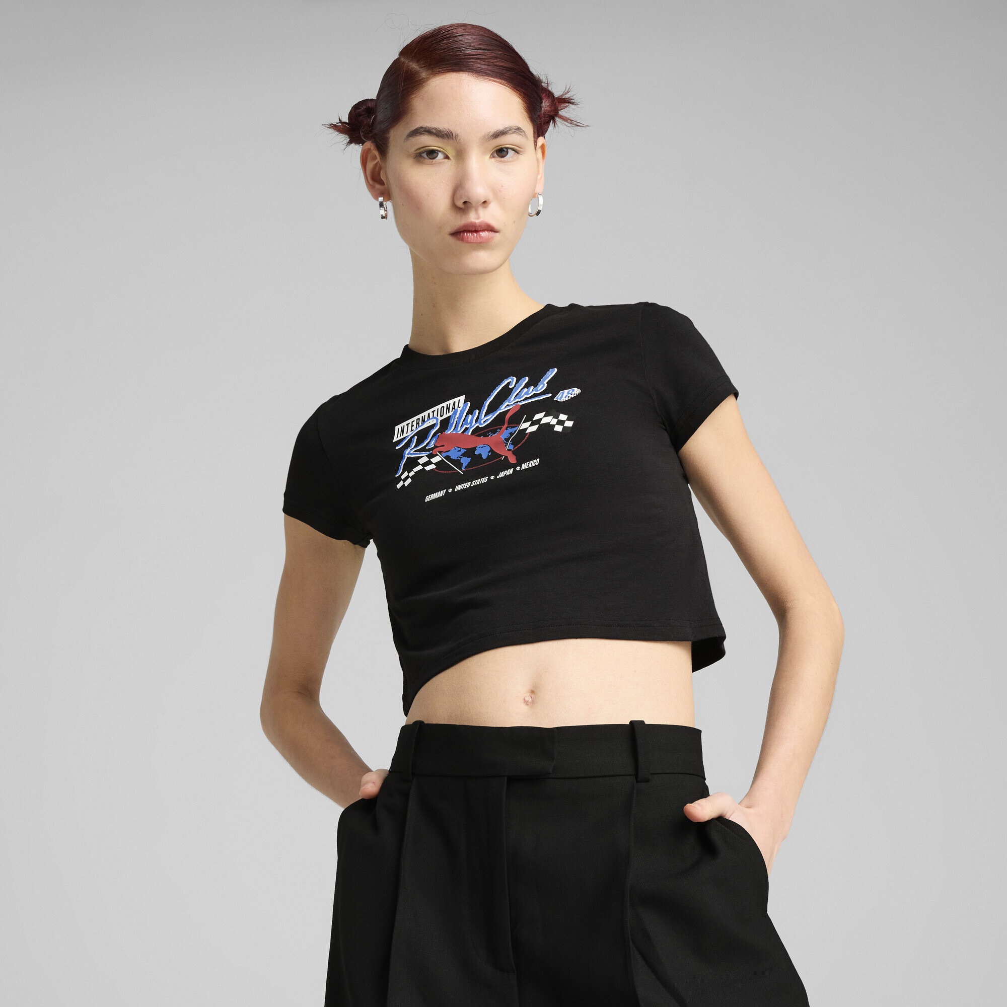 PUMA T-Shirt »GRAPHICS Kurzes figurbetontes Moto-T-Shirt Damen«