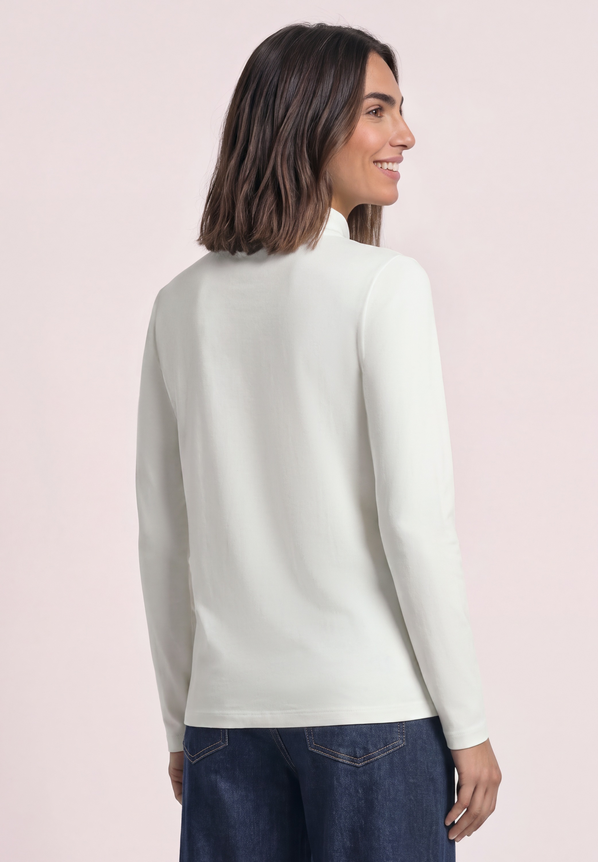 STREET ONE Langarmshirt in Unifarbe