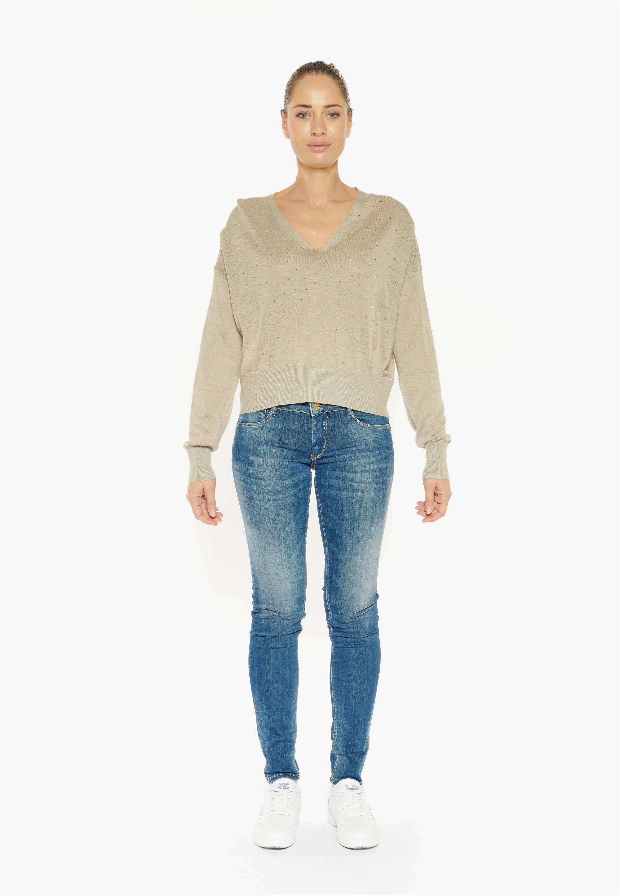 Le Temps Des Cerises Strickpullover »ATLAS«, mit glitzernden Details