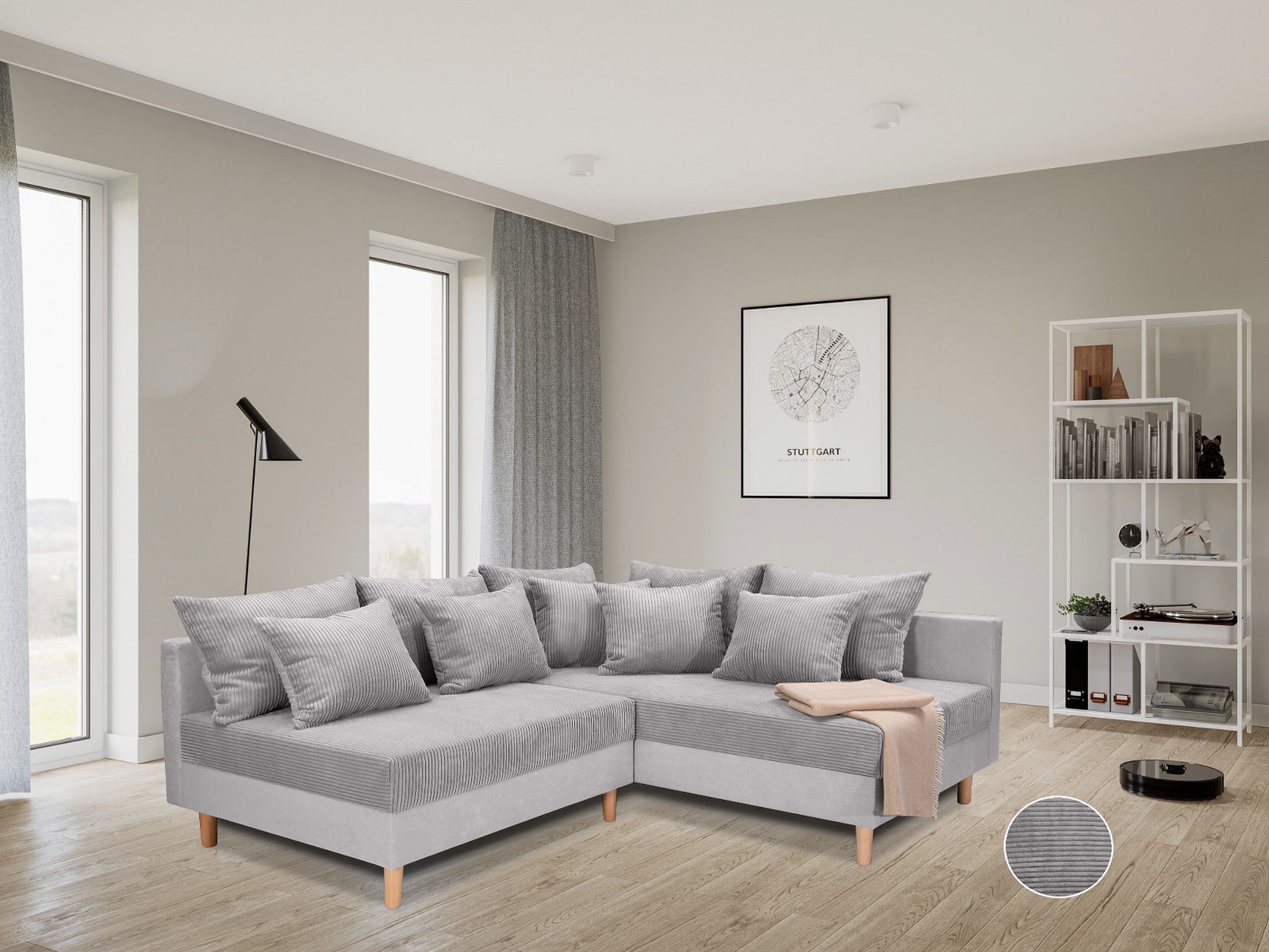 COLLECTION AB Ecksofa "Anton L-Form, B: 201 cm" 5 Zierkissen, Federkern