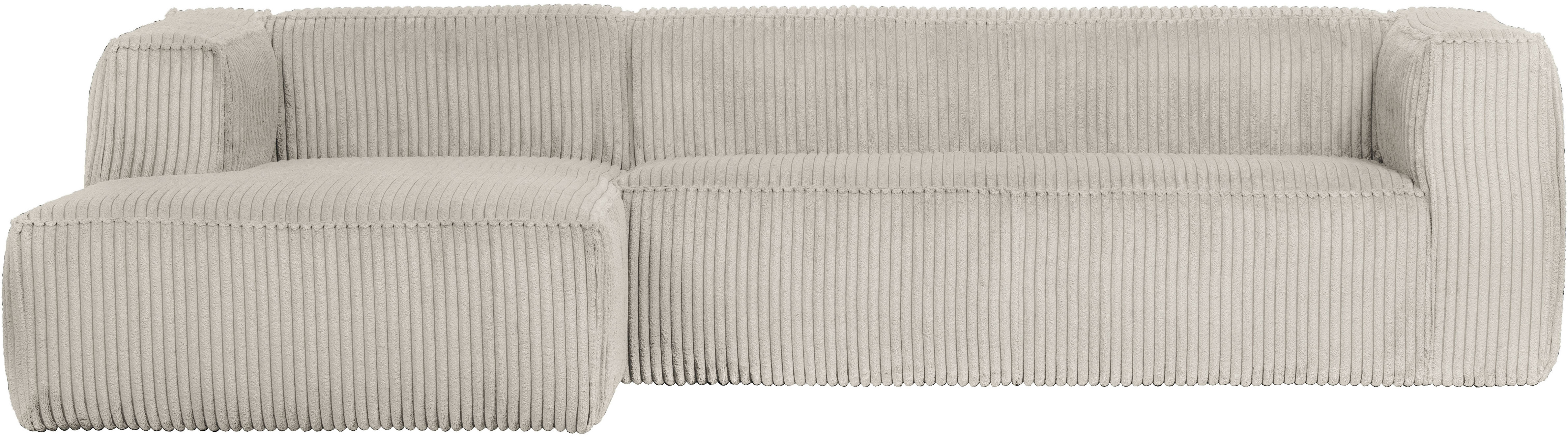 WOOOD Ecksofa "Bean Bezug Links mit hoher Sitzkomfort, H 73 x B 305 x T 96/175 cm" Ripsstoff, Tragkraft 400 kg, Gute Verschleißfestigkeit, pflegeleicht