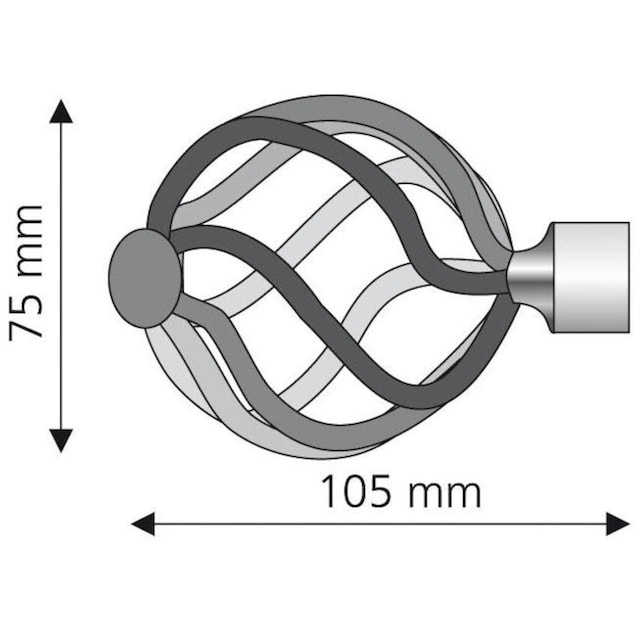 Liedeco Gardinenstangen-Endstück »Helena«, (Set, 2 St.), für  Gardinenstangen Ø 16 mm kaufen | BAUR