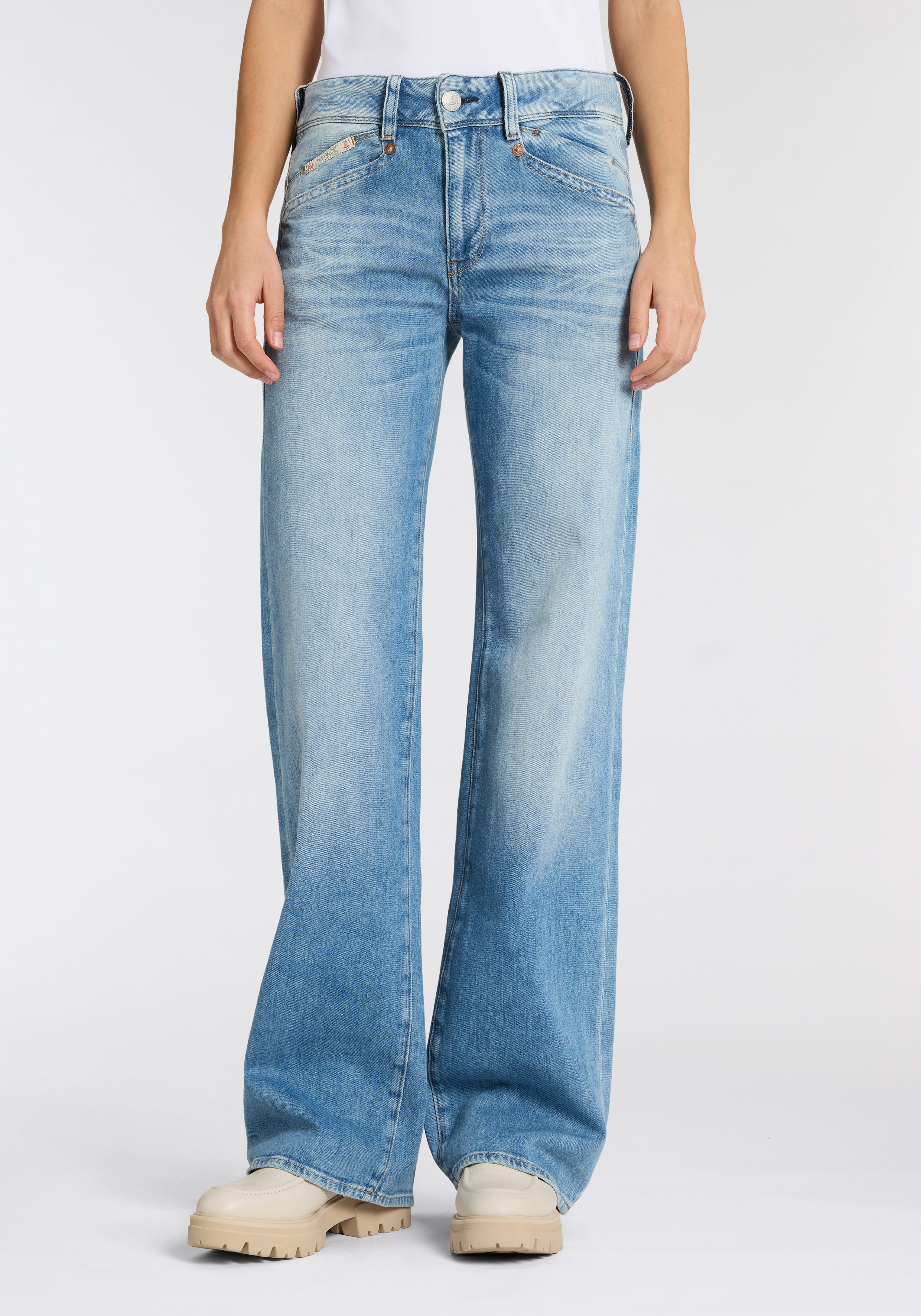 Herrlicher Straight-Jeans "Prime New Denim Stretch" mit Spitzbund hinten