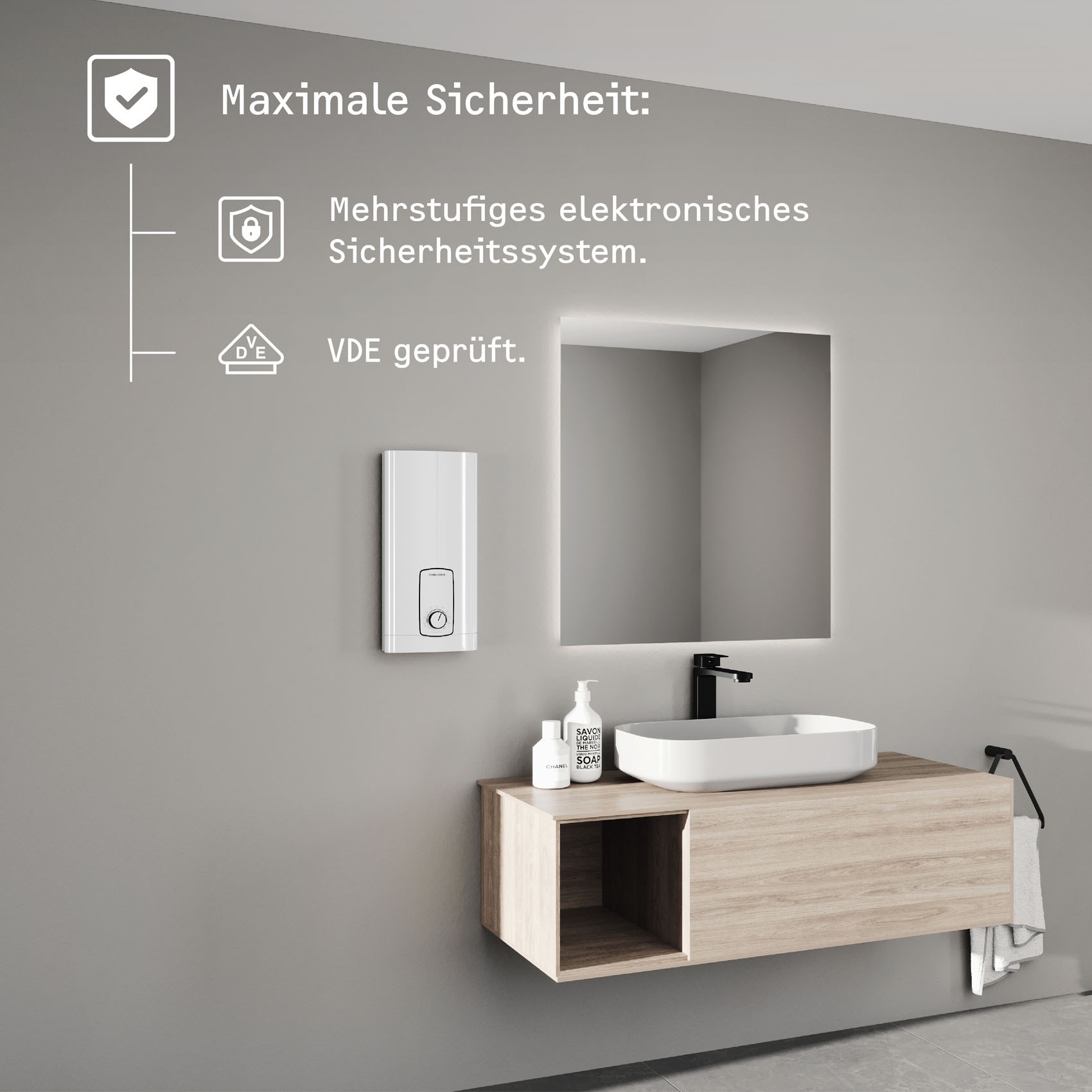 Chauffe-eau instantané électronique STIEBEL ELTRON DHB 27 ST Trend 204203 27 kW/400 V, blanc, chauffe-eau à économie d'énergie 6