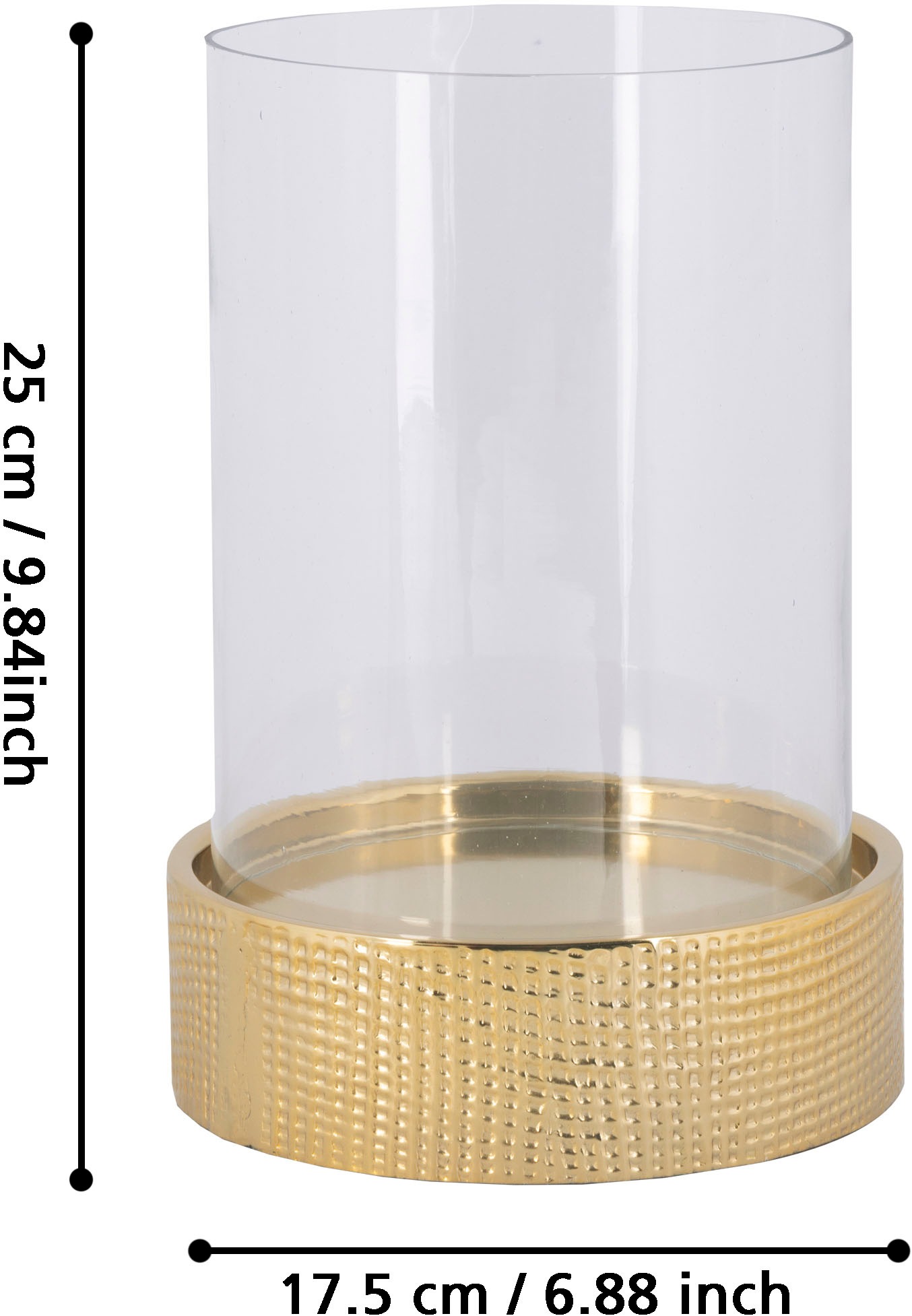 EGLO Living Kerzenhalter »KANMAW Windlicht - dekorative Kerze - Brass Chic« Deko wohnlich für Wohnzimmer, Schlafzimmer, Flur oder Arbeitszimmer