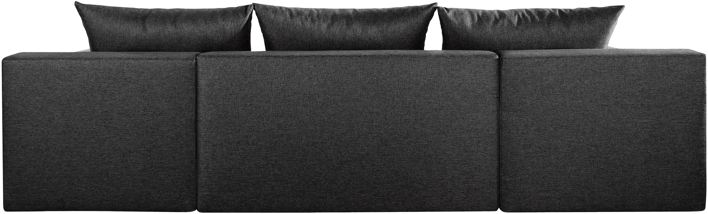 COLLECTION AB Wohnlandschaft »Josy U-Form, Breite 269 cm, Flachgewebe, Struktur, Cord & Cord/Mix«, (Cord-/Mix), inkl. Bettfunktion, Bettkasten, mit 3 gleich großen Rückenkissen
