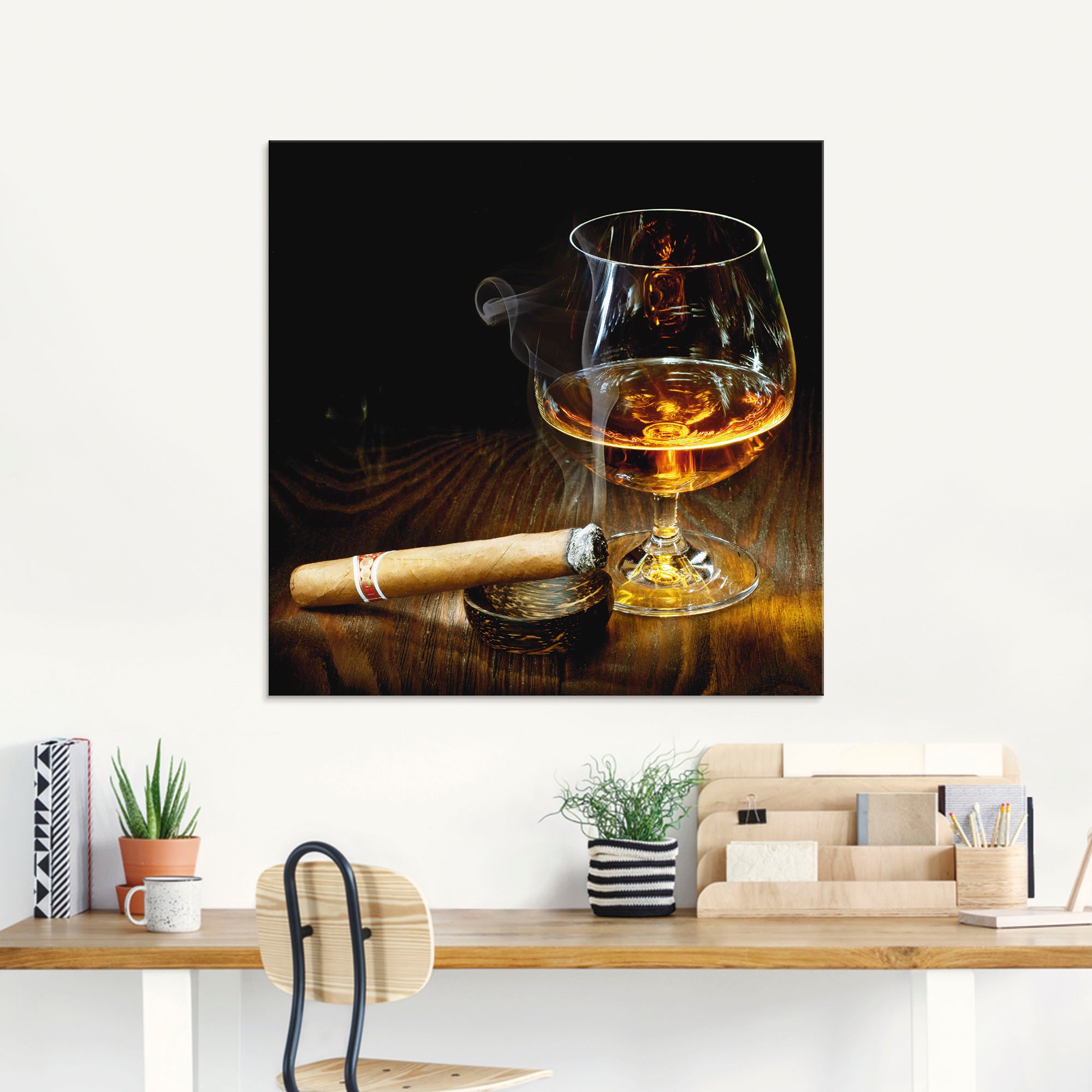 Artland Glasbild "Zigarre und Cognac" Zigarren 1 Stk. tlg. in verschiedenen günstig online kaufen
