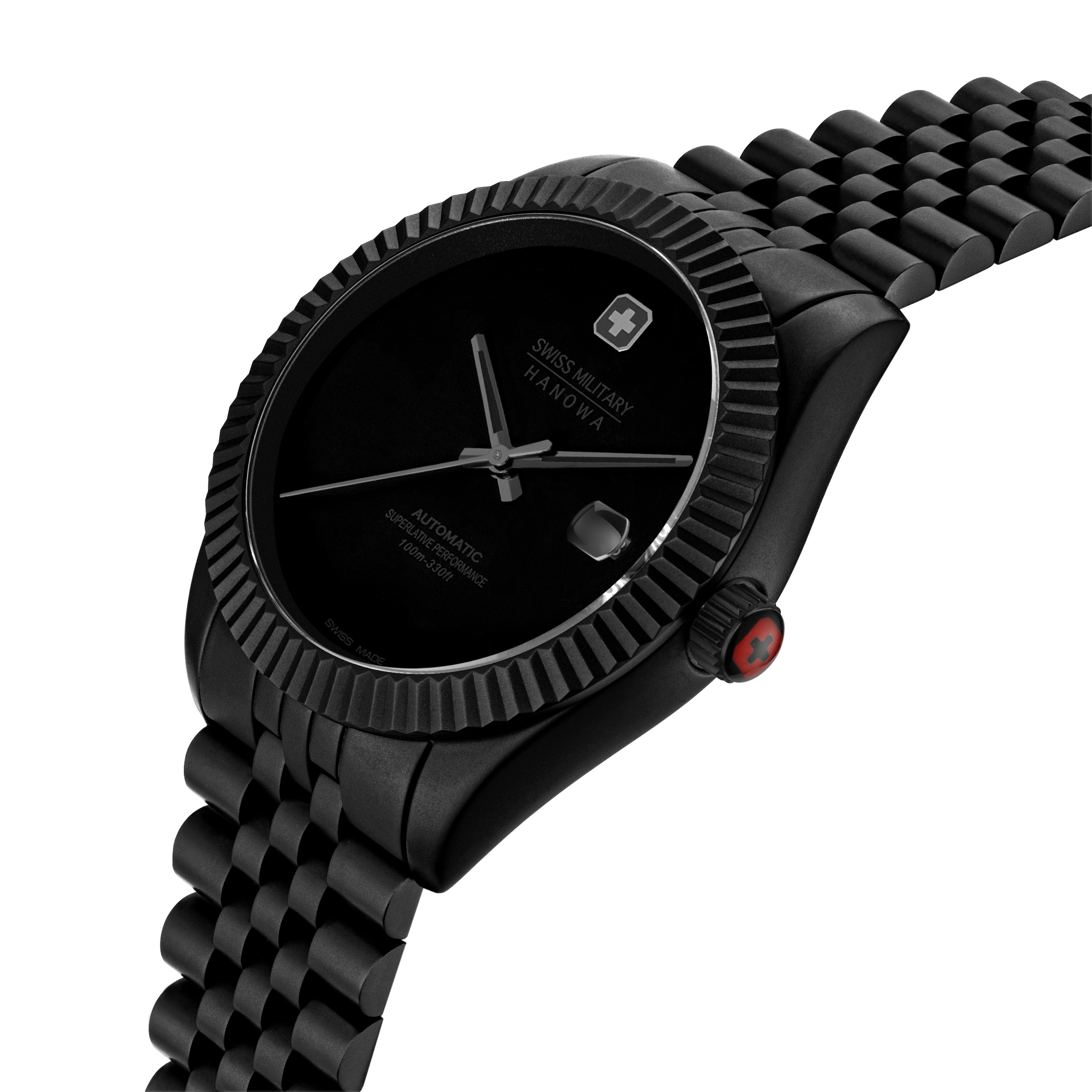 Swiss Military Hanowa Automatikuhr »Dark Night« Armbanduhr, Herrenuhr, Swiss Made, Mechanische Uhr, Edelstahlarmband