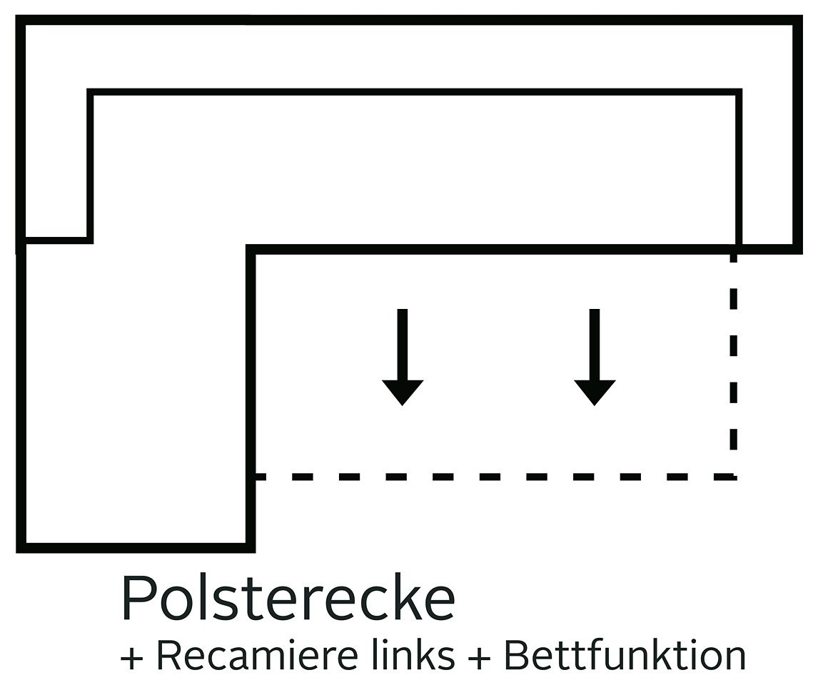 COTTA Ecksofa "Driver L-Form" mit Kopfteilverstellung, wahlweise mit Bettfu günstig online kaufen