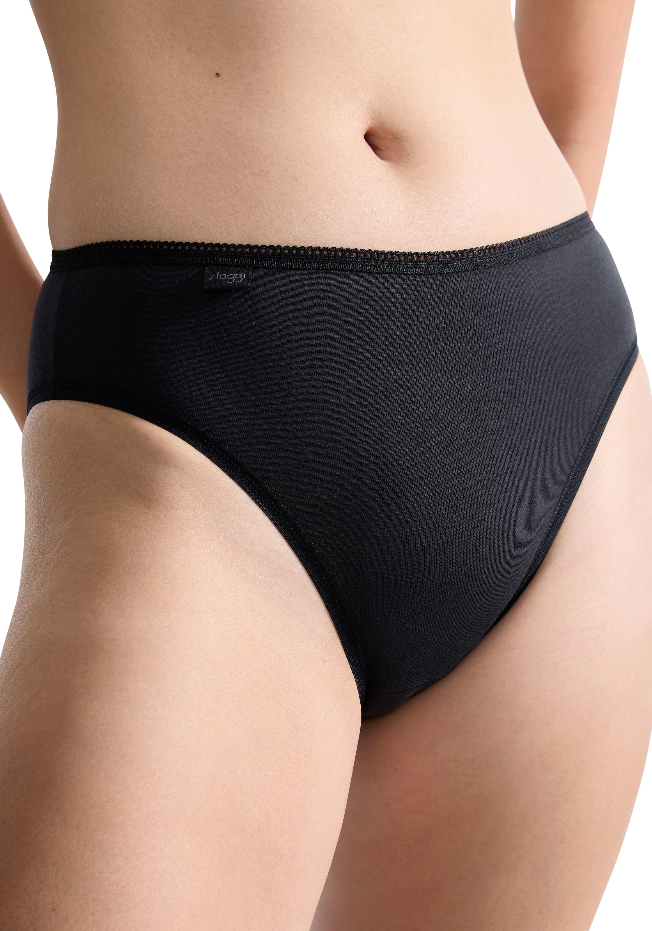 sloggi Taillenslip »24/7 Cotton« 3er Pack,  elastischer Bund mit Spitze, flache Nähte, Baumwollmischung, weich