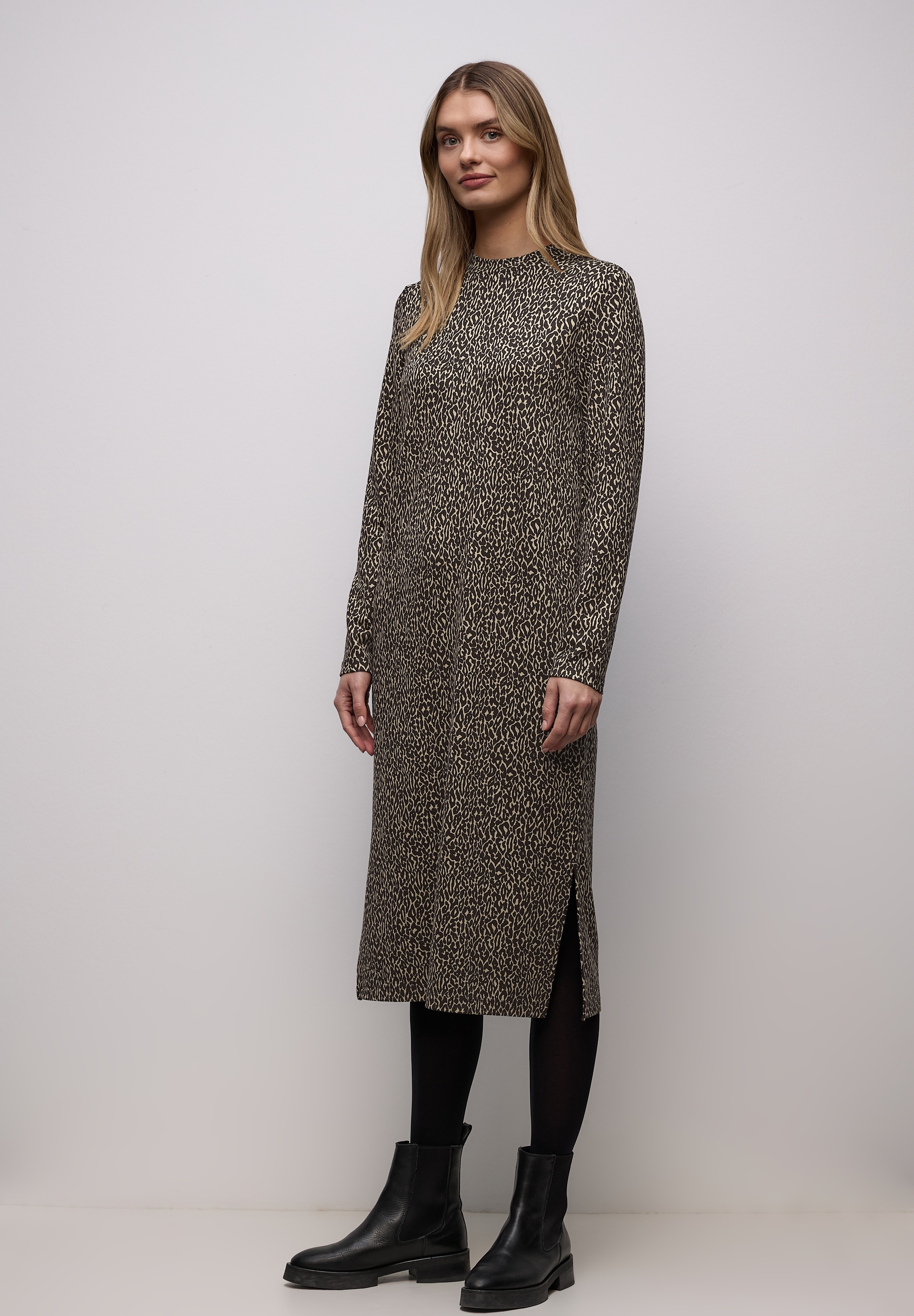 STREET ONE Midikleid Ohne Taschen mit Leo-Muster günstig online kaufen