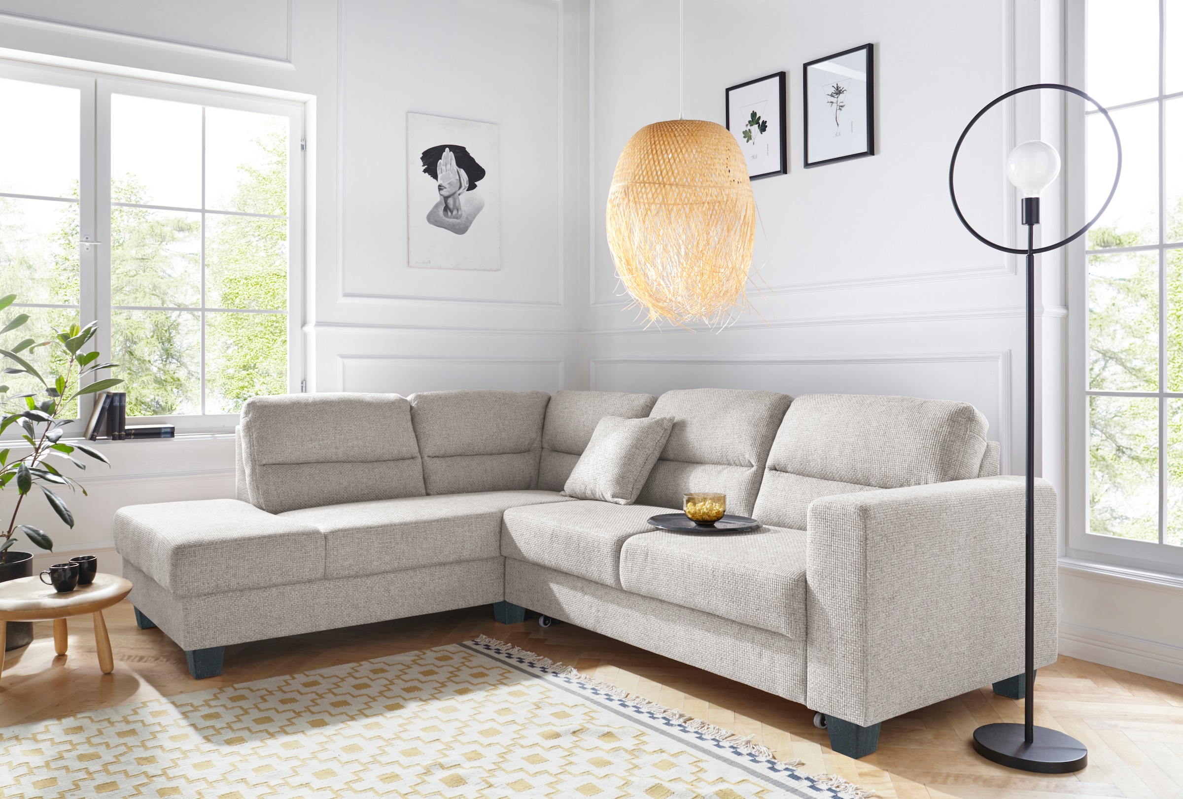 TRENDMANUFAKTUR Ecksofa "Chamber, zeitlos&modern, hoher Sitzkomfort, Breite günstig online kaufen