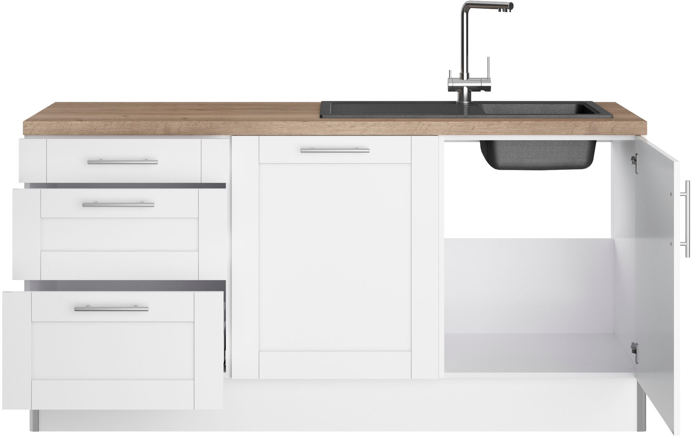 KOCHSTATION Küche »KS-Ahus« 180 cm breit, wahlw.mit E-Geräten, Soft Close Funktion, MDF Fronten