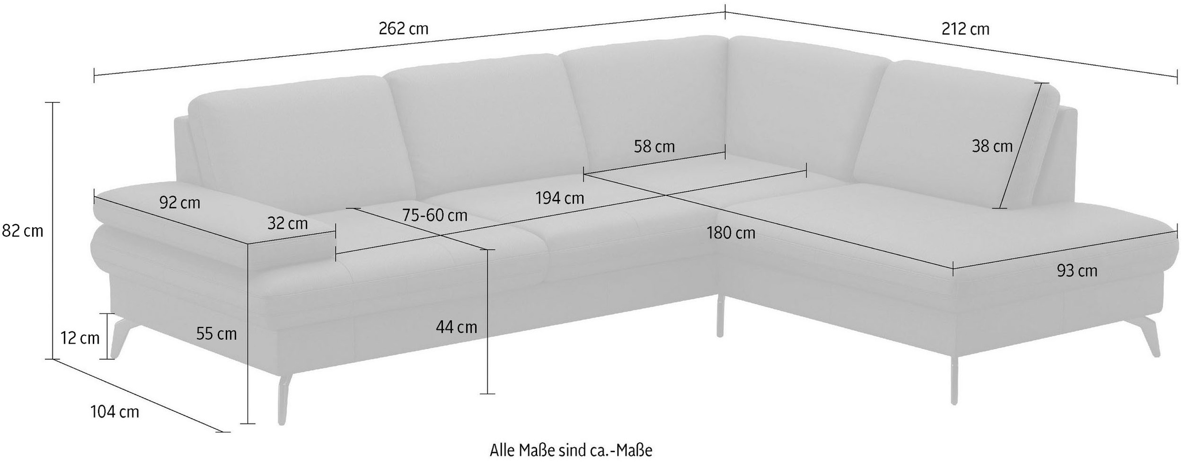 sit&more Ecksofa »Morris L-Form, inkl. Sitztiefenverstellung«, wahlweise mit Armteilverstellung, Bettfunktion & Bettkasten