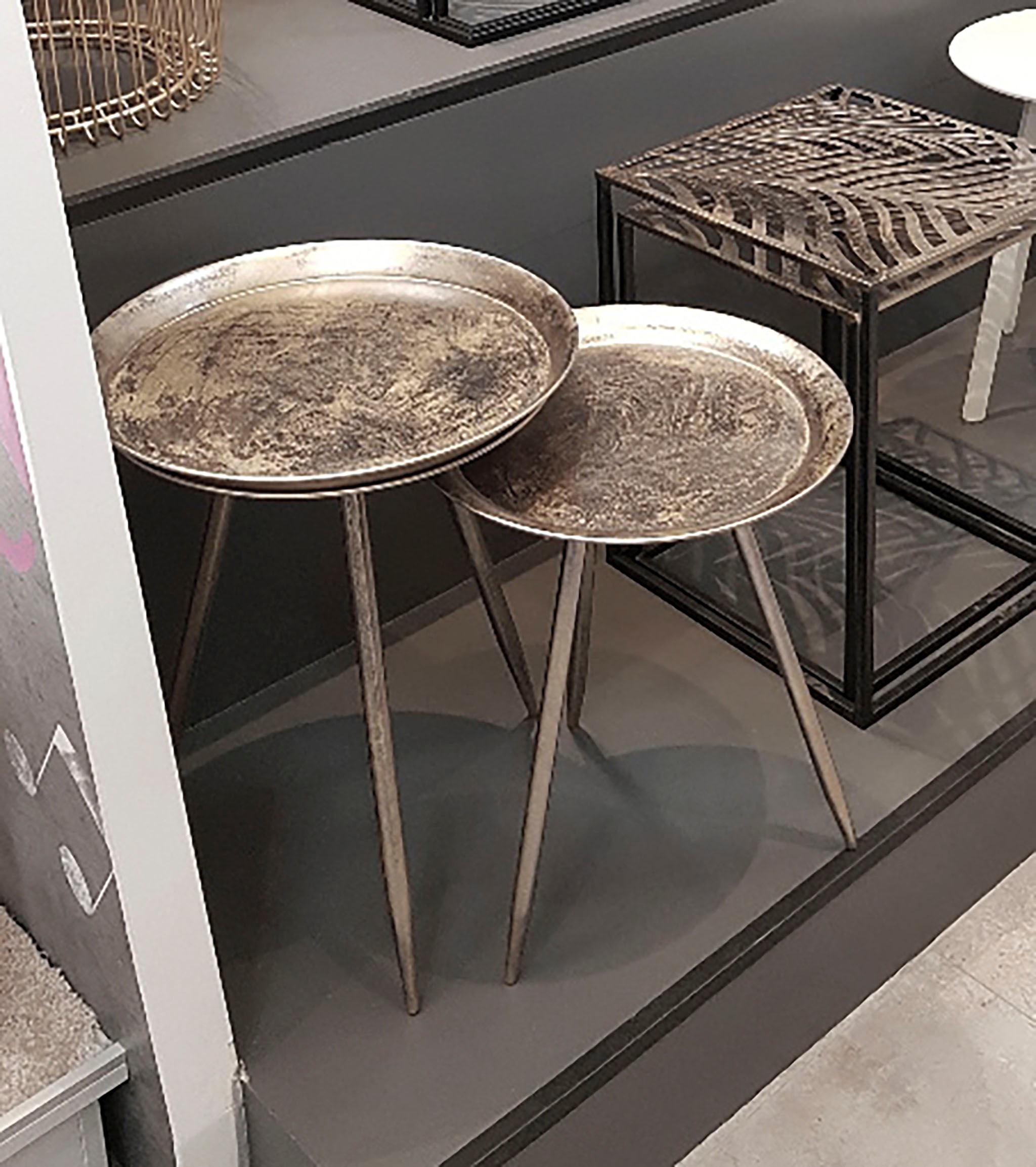 HAKU Beistelltisch »Sofatisch, Wohnzimmertisch« 1 Stk. tlg. rund - aus Metall Kupfer - Ø/H 44/54 cm